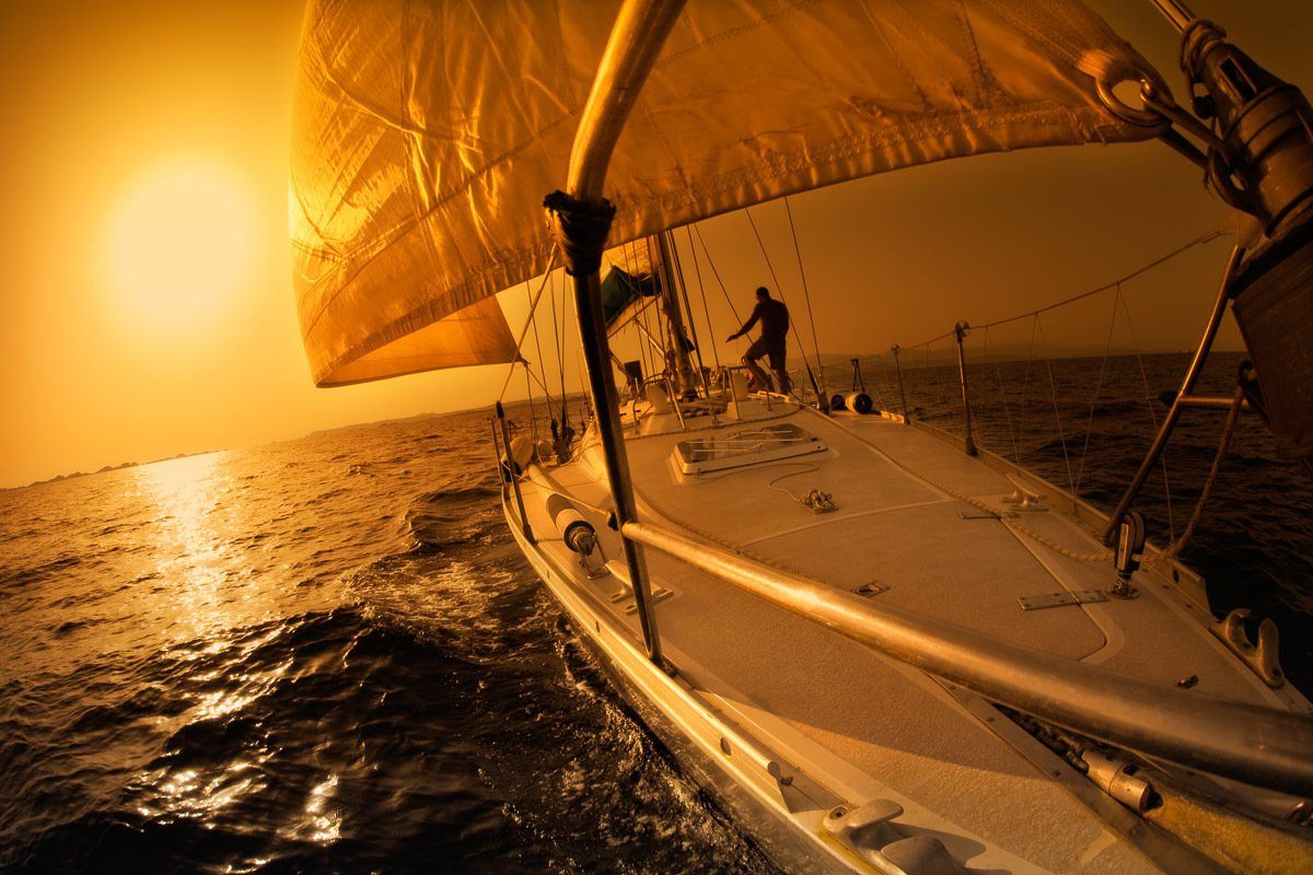 Papermoon Fotobehang Sonnenuntergang Segeln