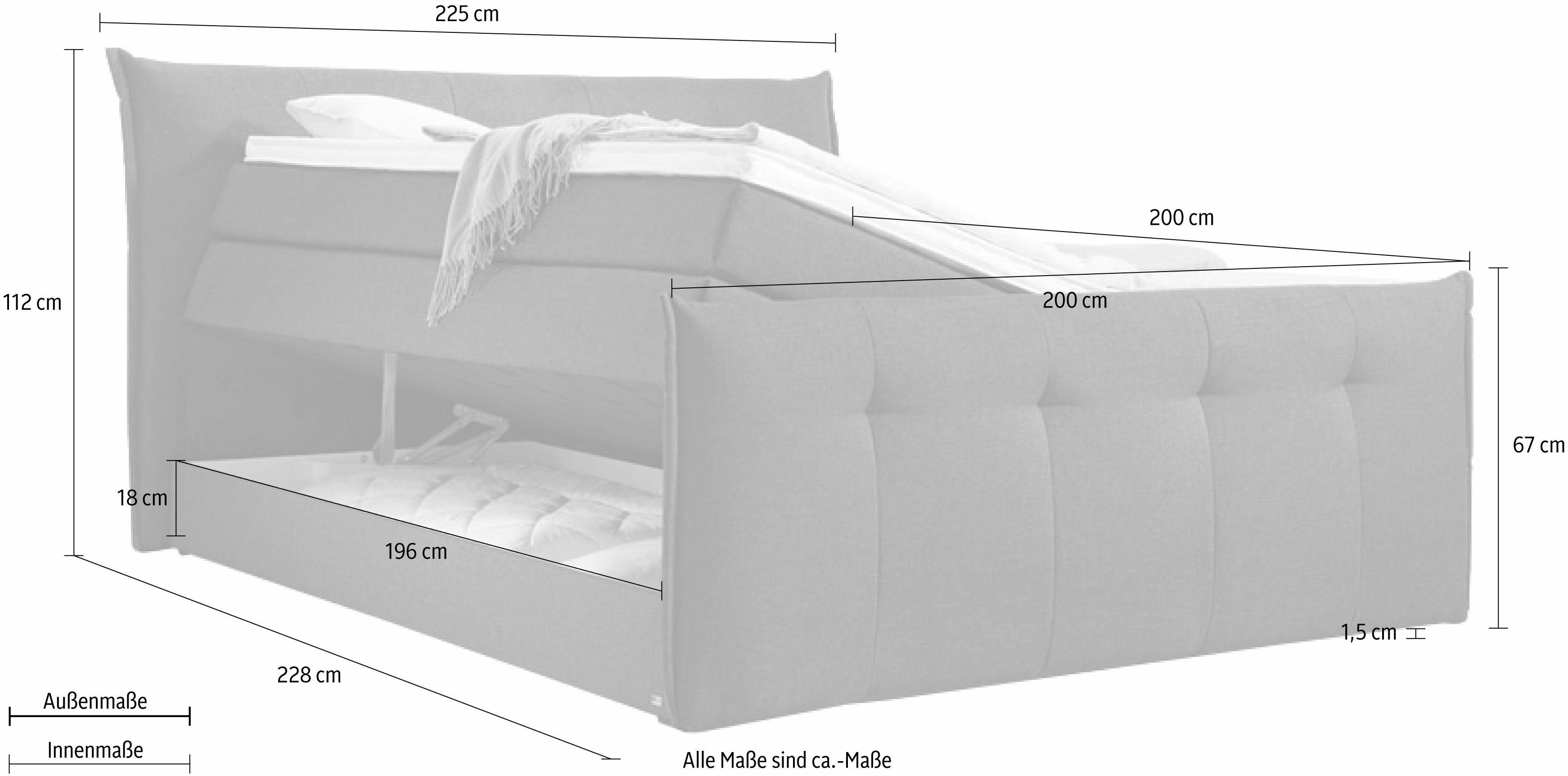 set one by Musterring Boxspring Florida met bedkist, in 5 ligcomfortvarianten