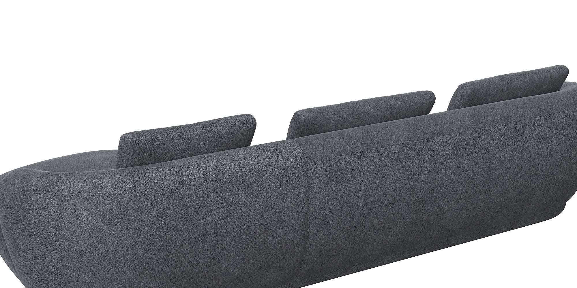 FLEXLUX Zithoek Torino, rond, L-vorm, bankhoek met recamière, longchair-sofa