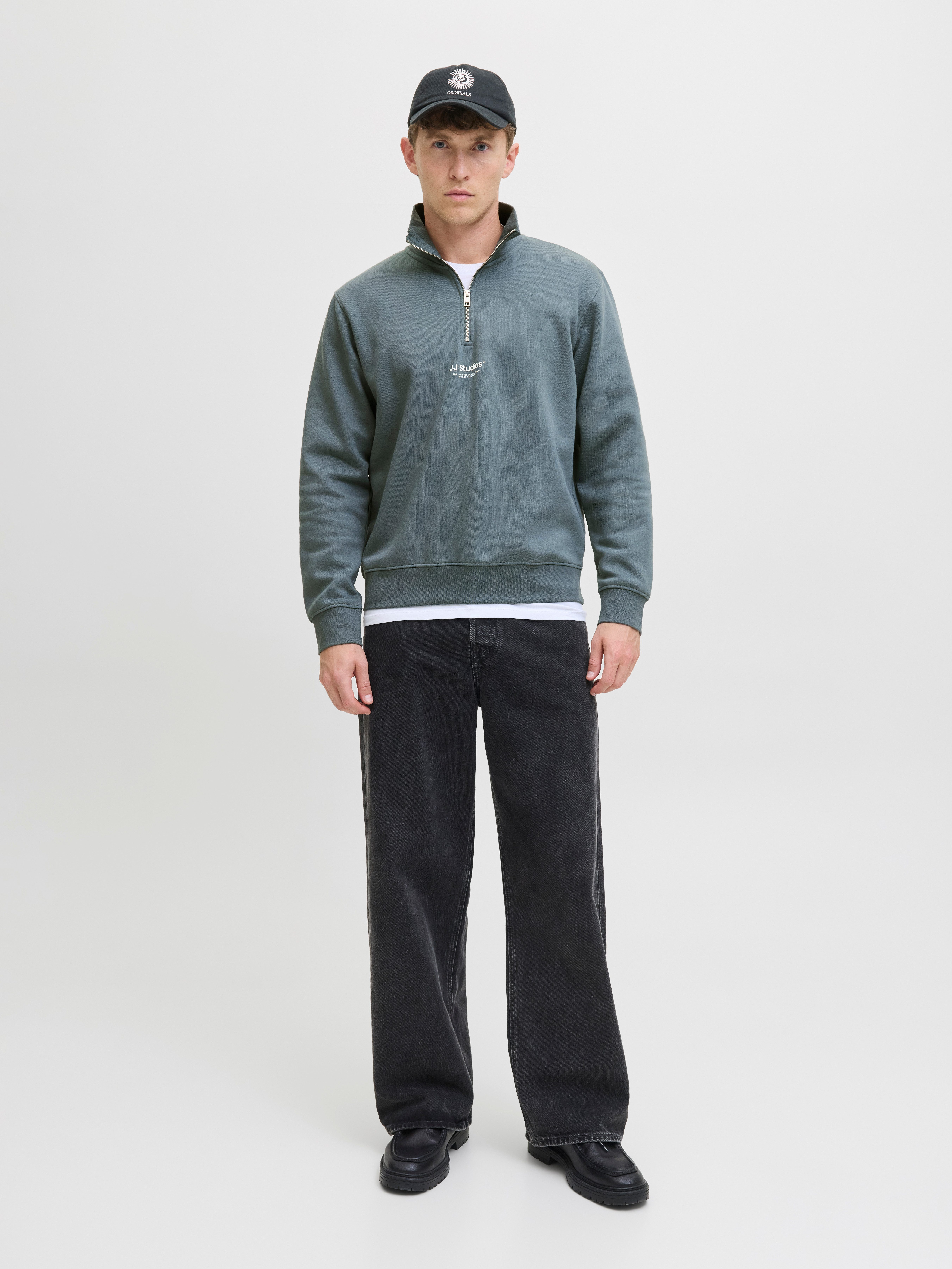 Jack & Jones Sweatshirt JJESOHO SWEAT QUARTER ZIP HN NOOS