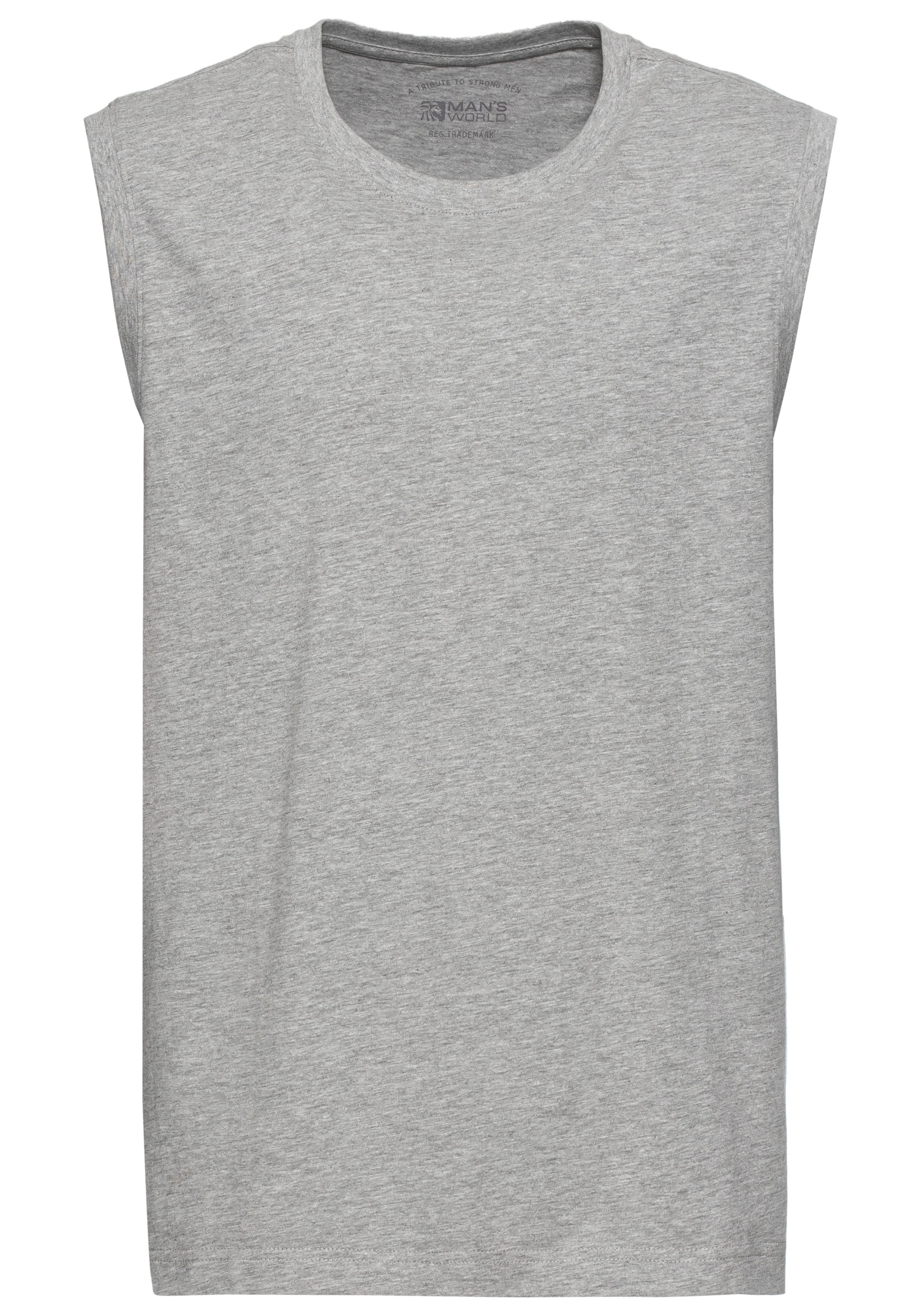 Man's World Muscle-shirt mouwloos basic stijl effen ronde hals (3-delig Set van 3)