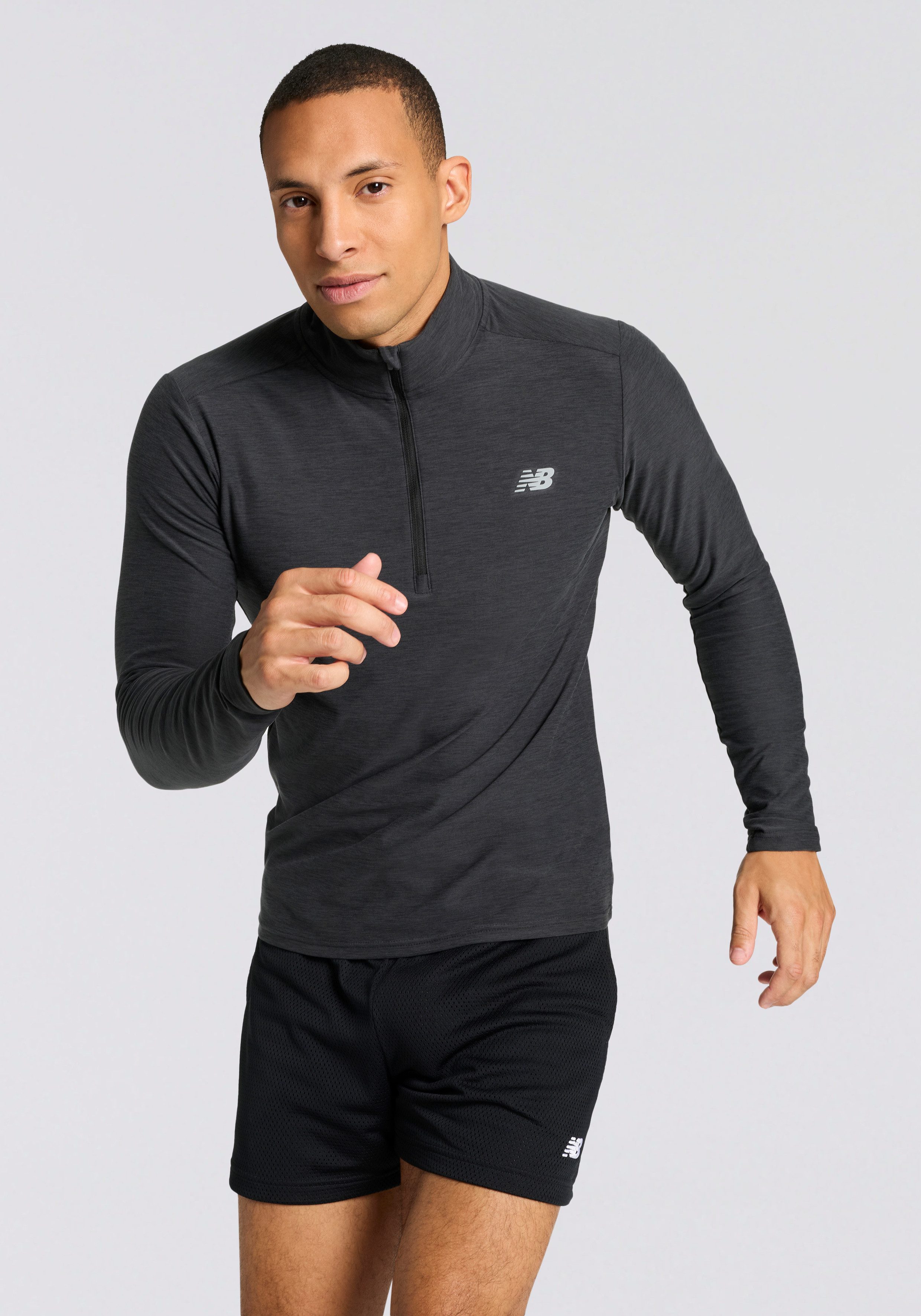 New Balance Runningshirt Space Dye 1/4 ZipHORELINE BLUE HEATHER
