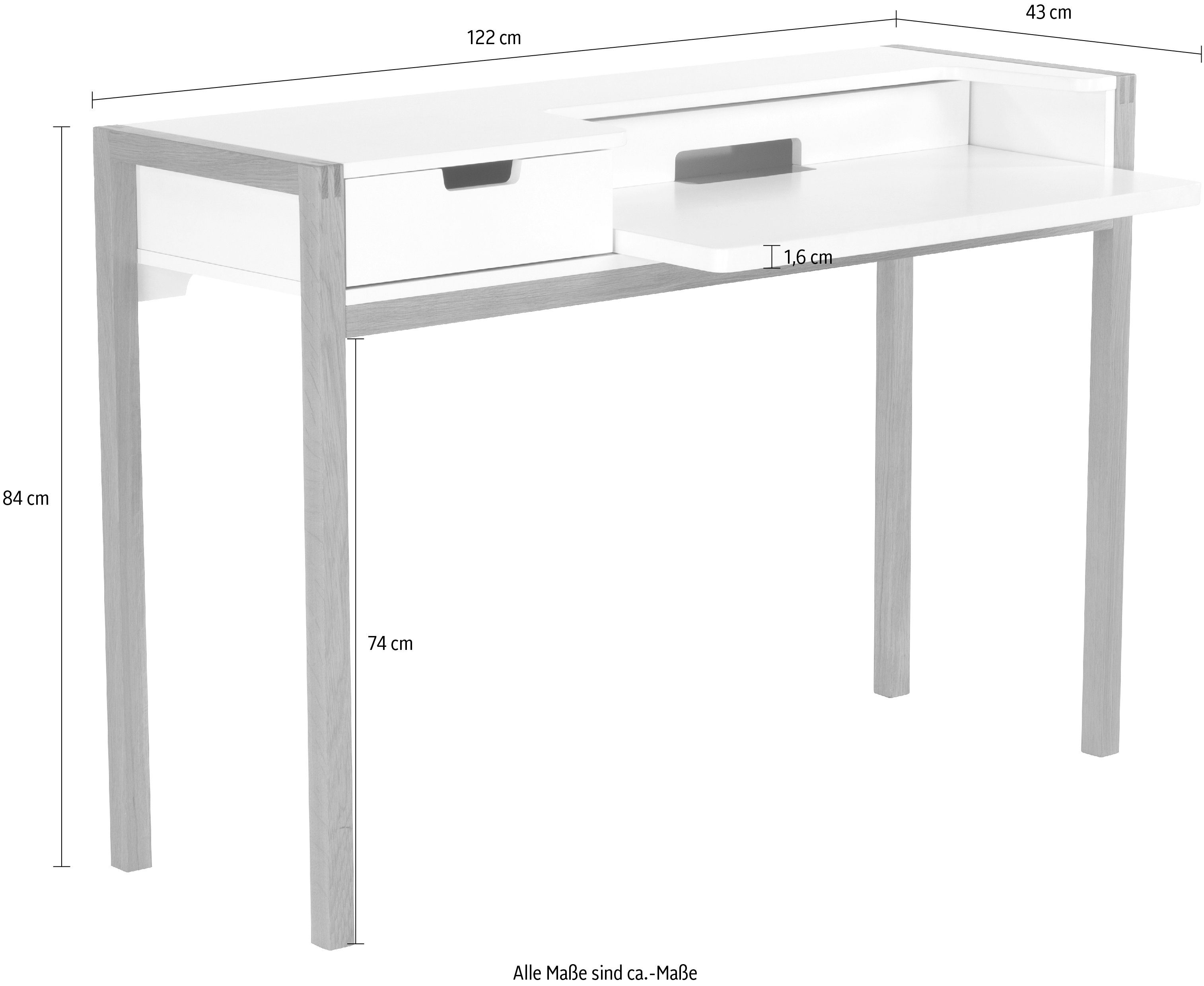 Woodman Bureau Farringdon scandinavisch design, thuiskantoor, praktisch uittrekbaar