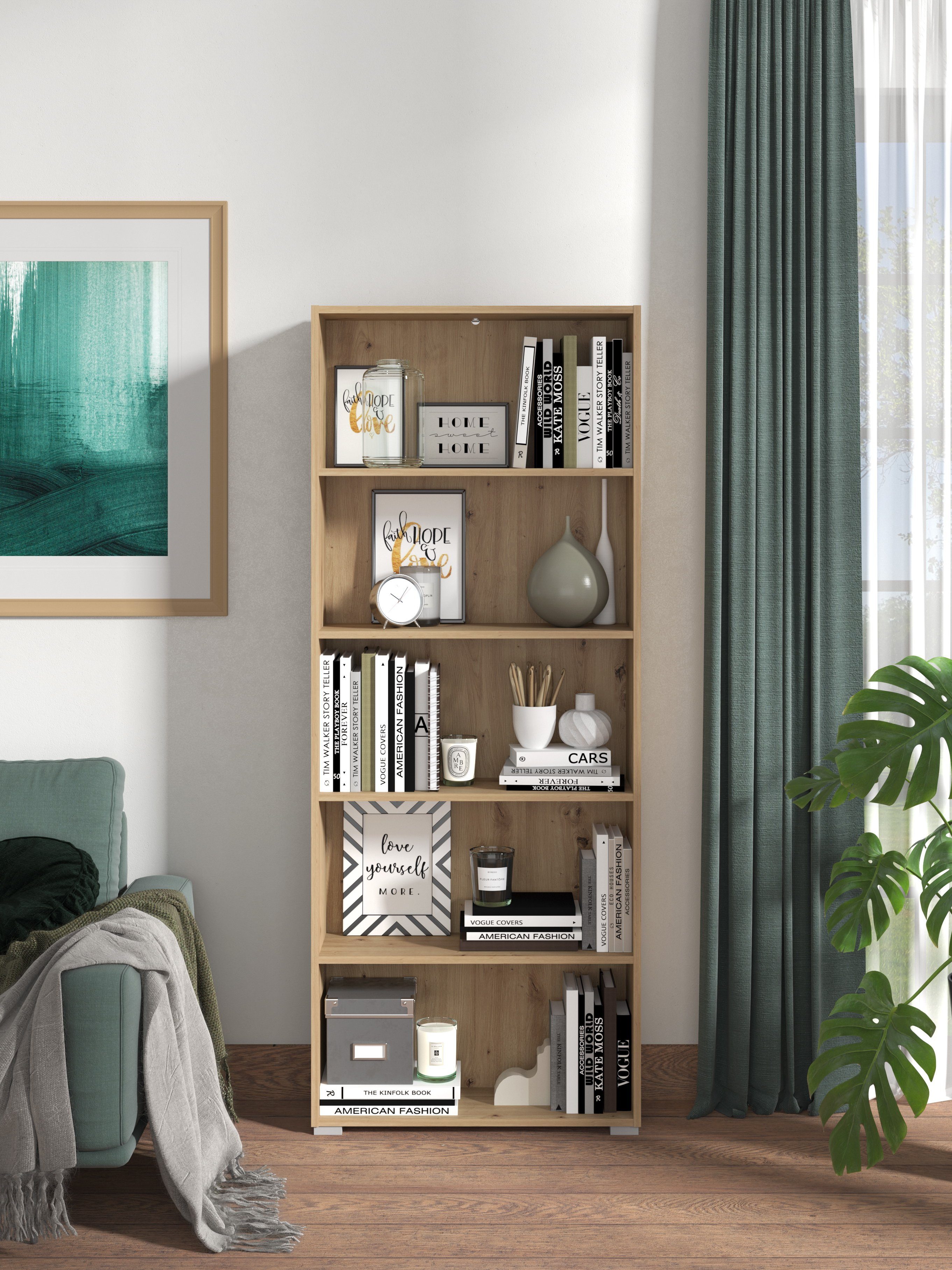 INOSIGN Ordnerrek Tomar 5 Boekenkast met veel opbergruimte, afmetingen (bxdxh): 70 x 24,5 x 176,5 cm