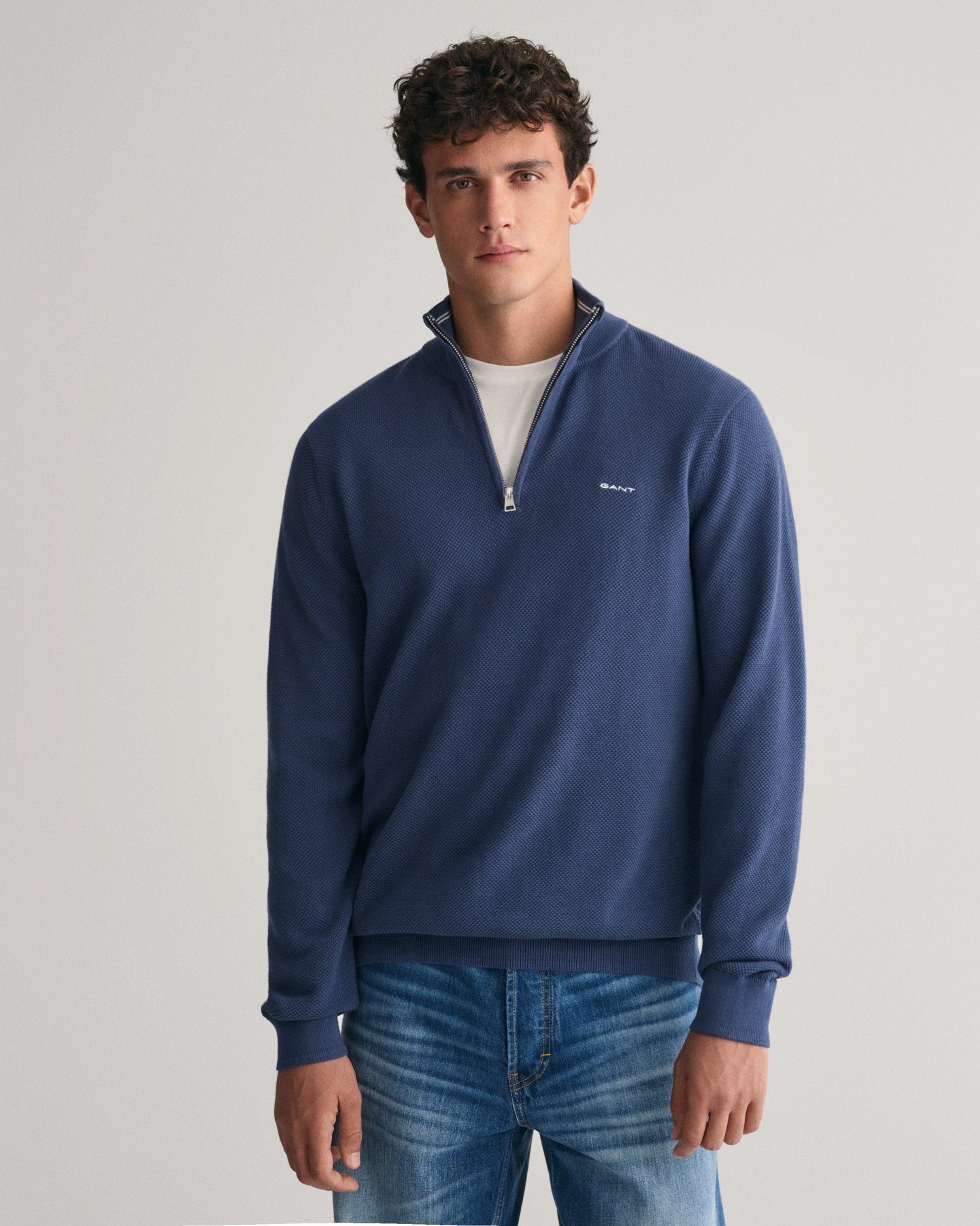 Gant Schipperstrui COTTON PIQUE HALF ZIP