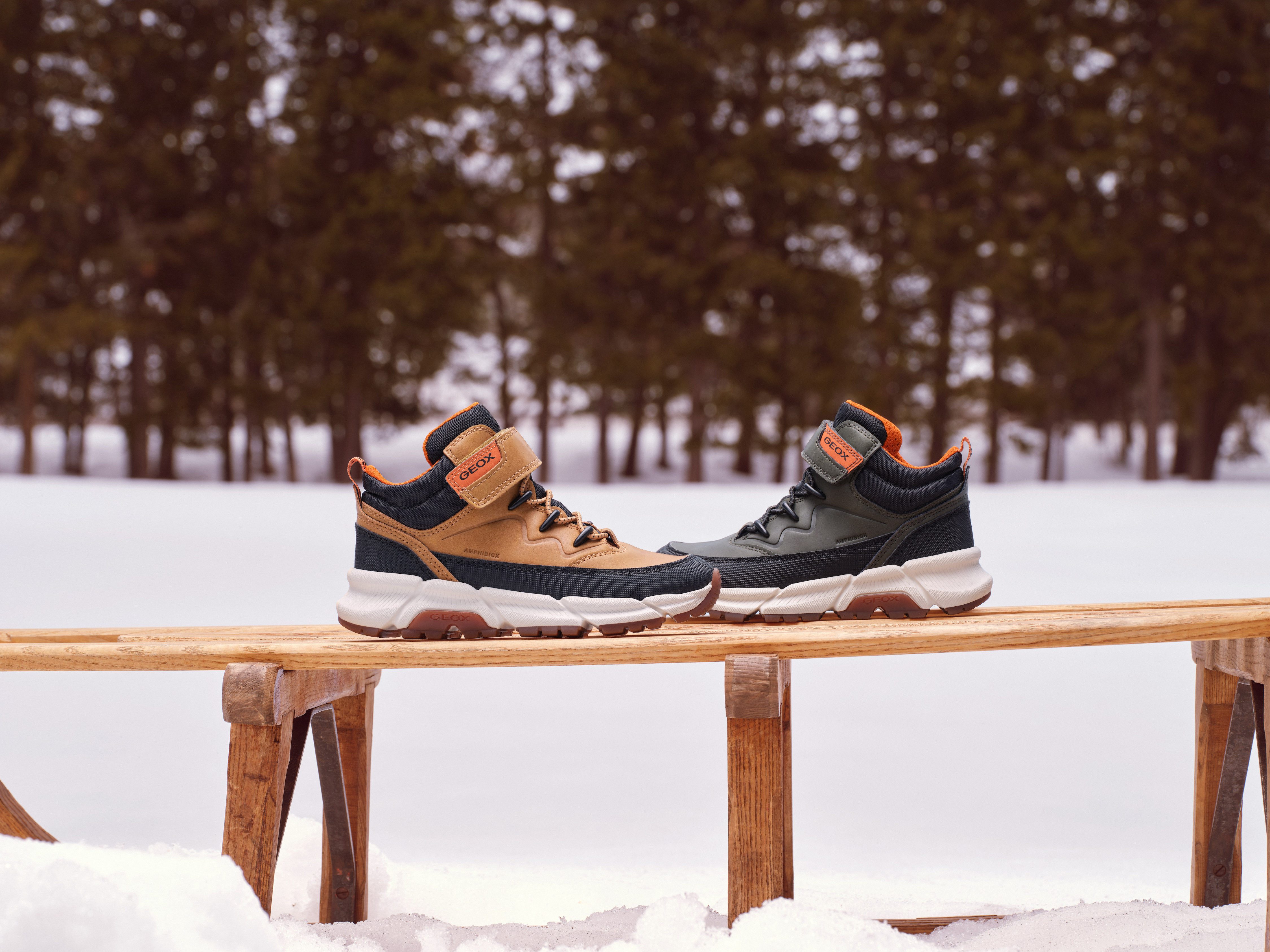 Geox Winterlaarzen J FLEXYPER PLUS BOY ABX high top sneaker, veterschoenen met waterafstotende tex-uitrusting