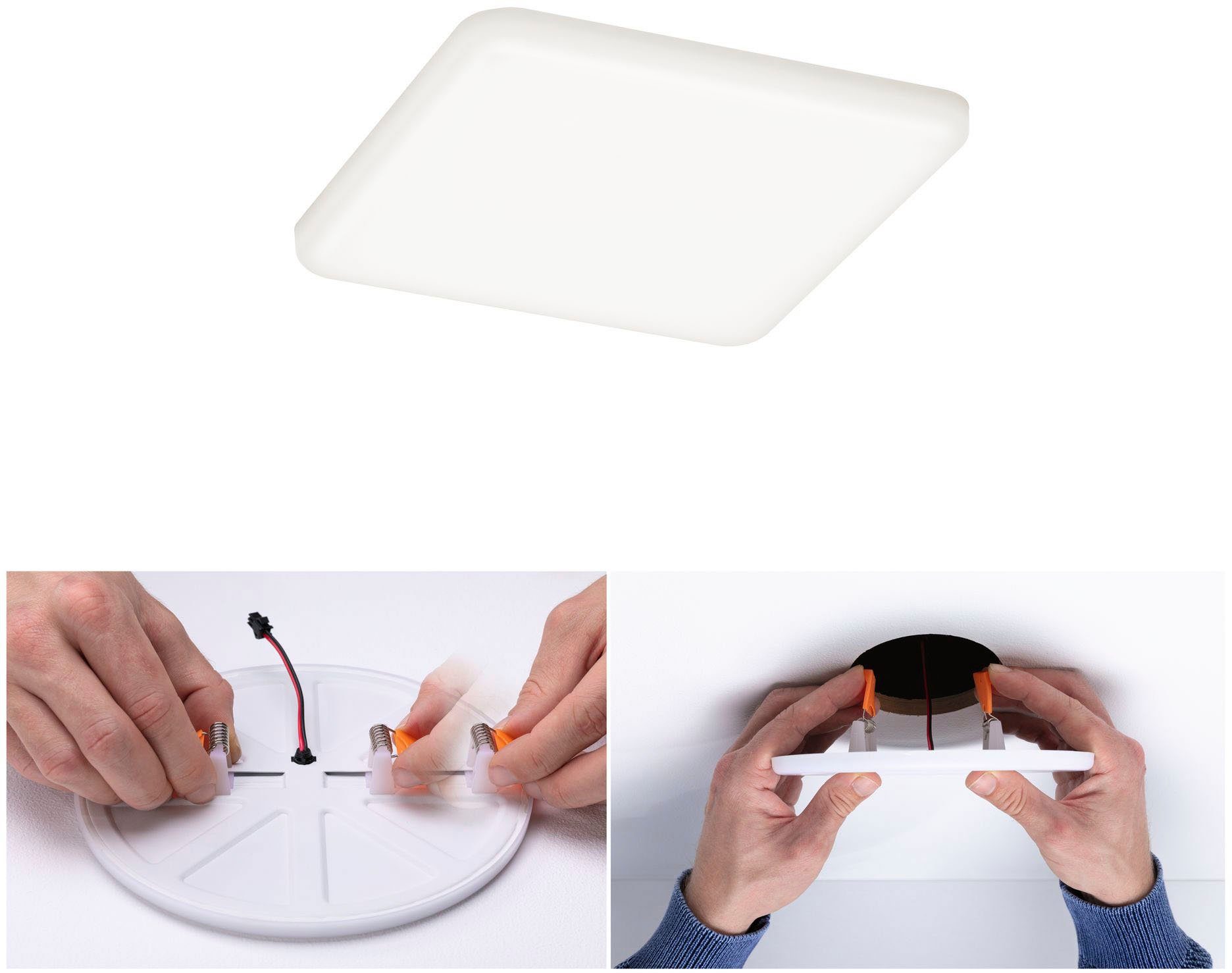 Paulmann Ledinbouwlamp LED Inbouwpaneel Veluna VariFit IP44 vierkant 125x125mm 8,5W 4.000K Satin (1 stuk)