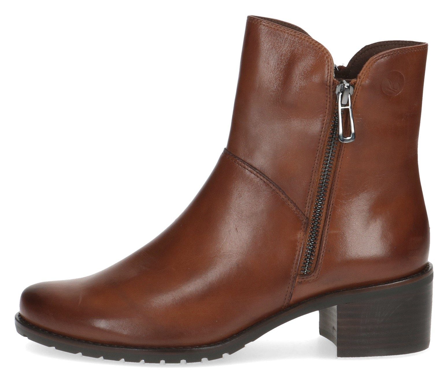 Caprice Laarsjes blokhak, business schoen met twee ritsen