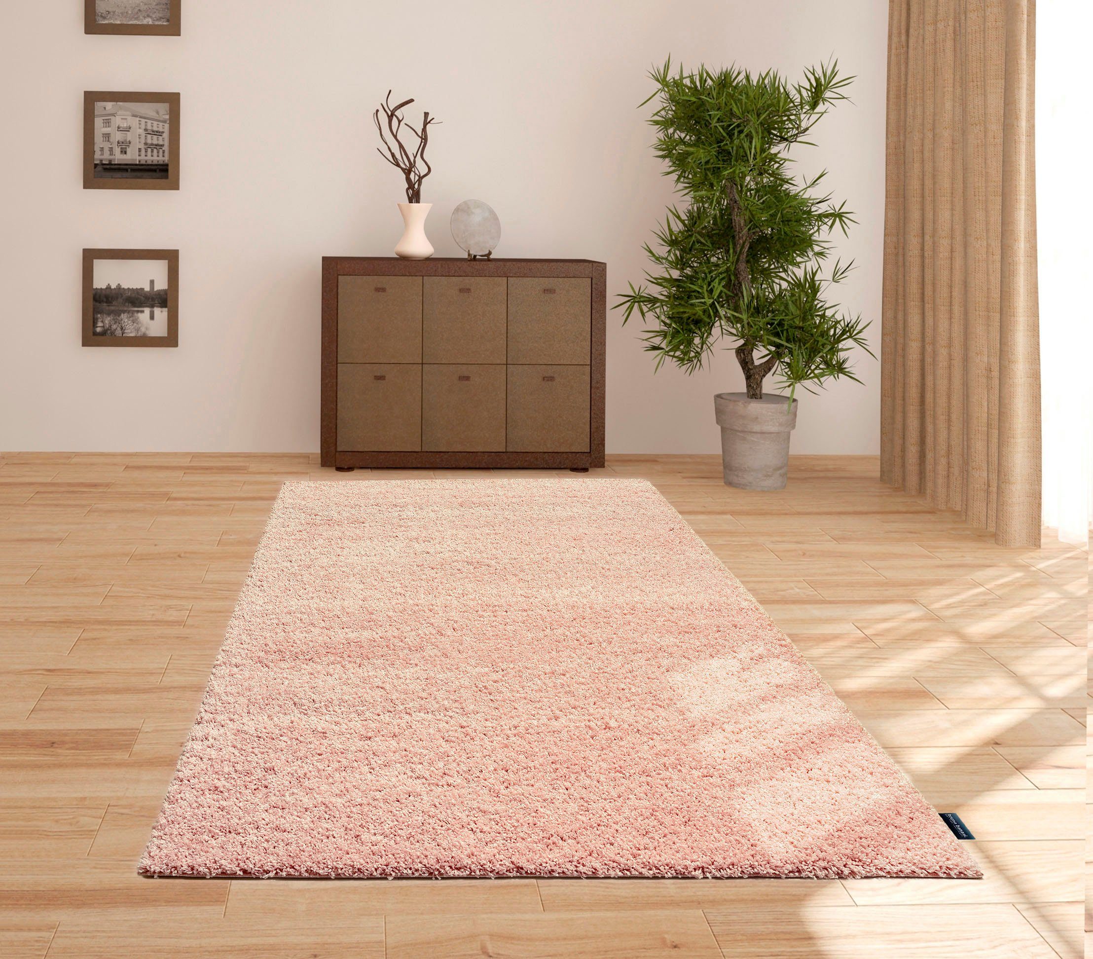 Bruno Banani Hoogpolig vloerkleed Shaggy Soft geweven, uni kleuren, bijzonder zacht en knuffelig, klantenfavoriet