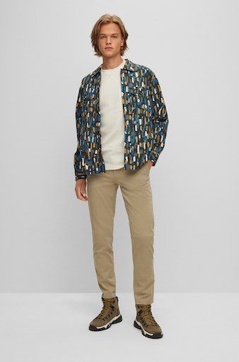 Boss Orange Geweven broek Schino-Taber-1 D met smalle pijpen