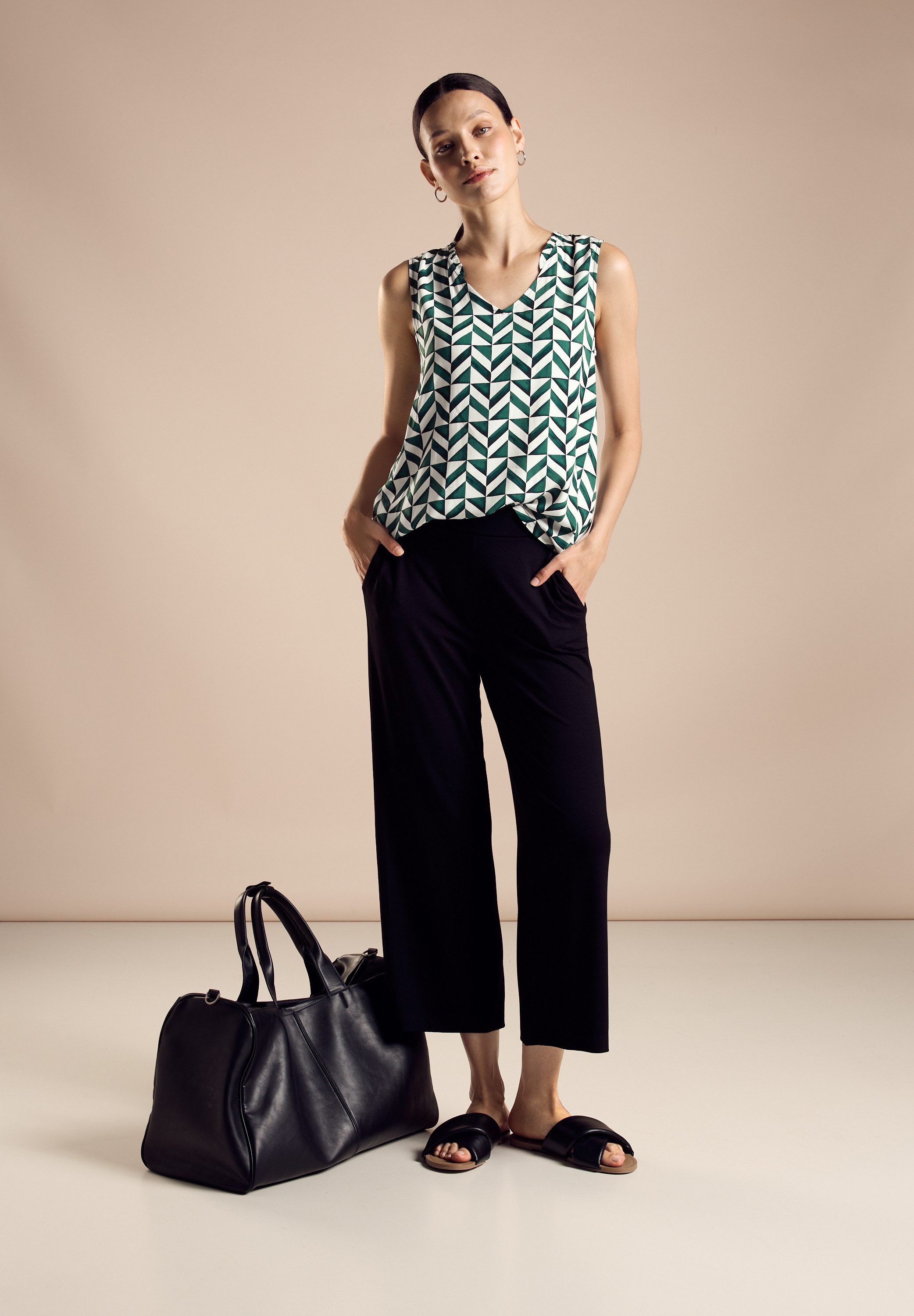 STREET ONE Gedessineerde blouse met print all-over