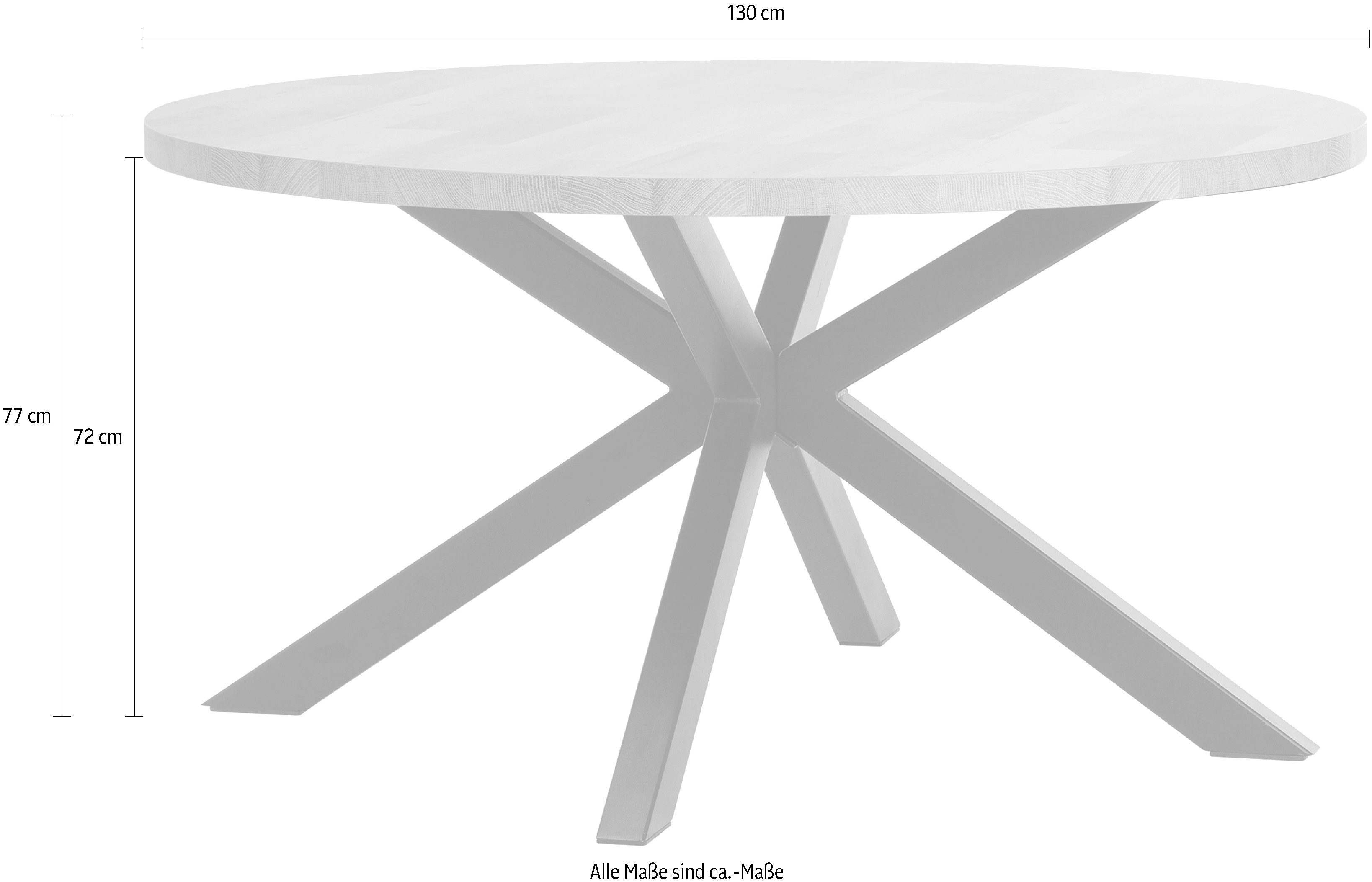 OMG Design Eettafel CHARLES Tijdloze landelijke stijl, ronde tafel, 130 cm (1 stuk)