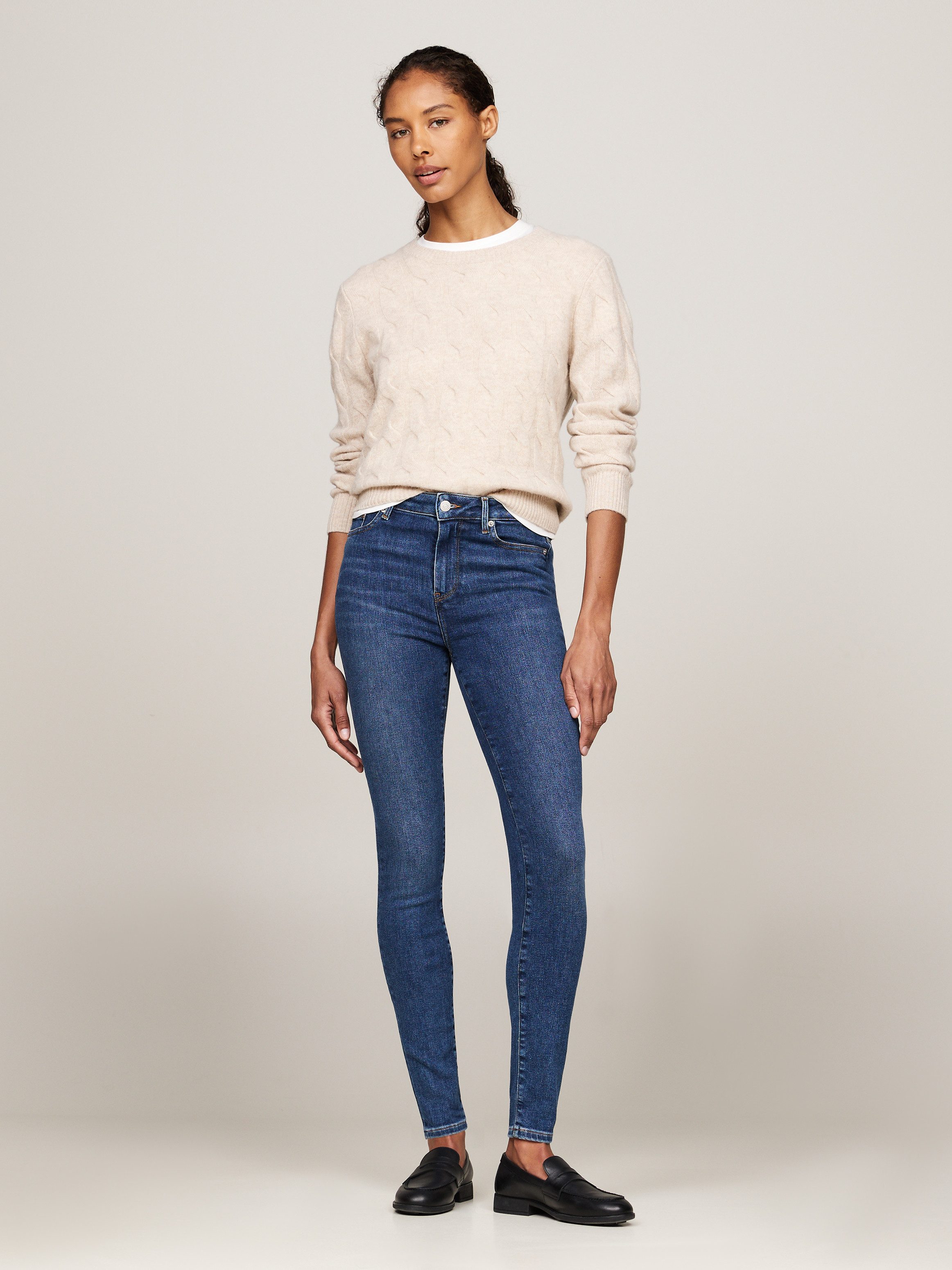 Tommy Hilfiger Skinny fit jeans HARLEM U SKINNY HW CAL met logo-badge