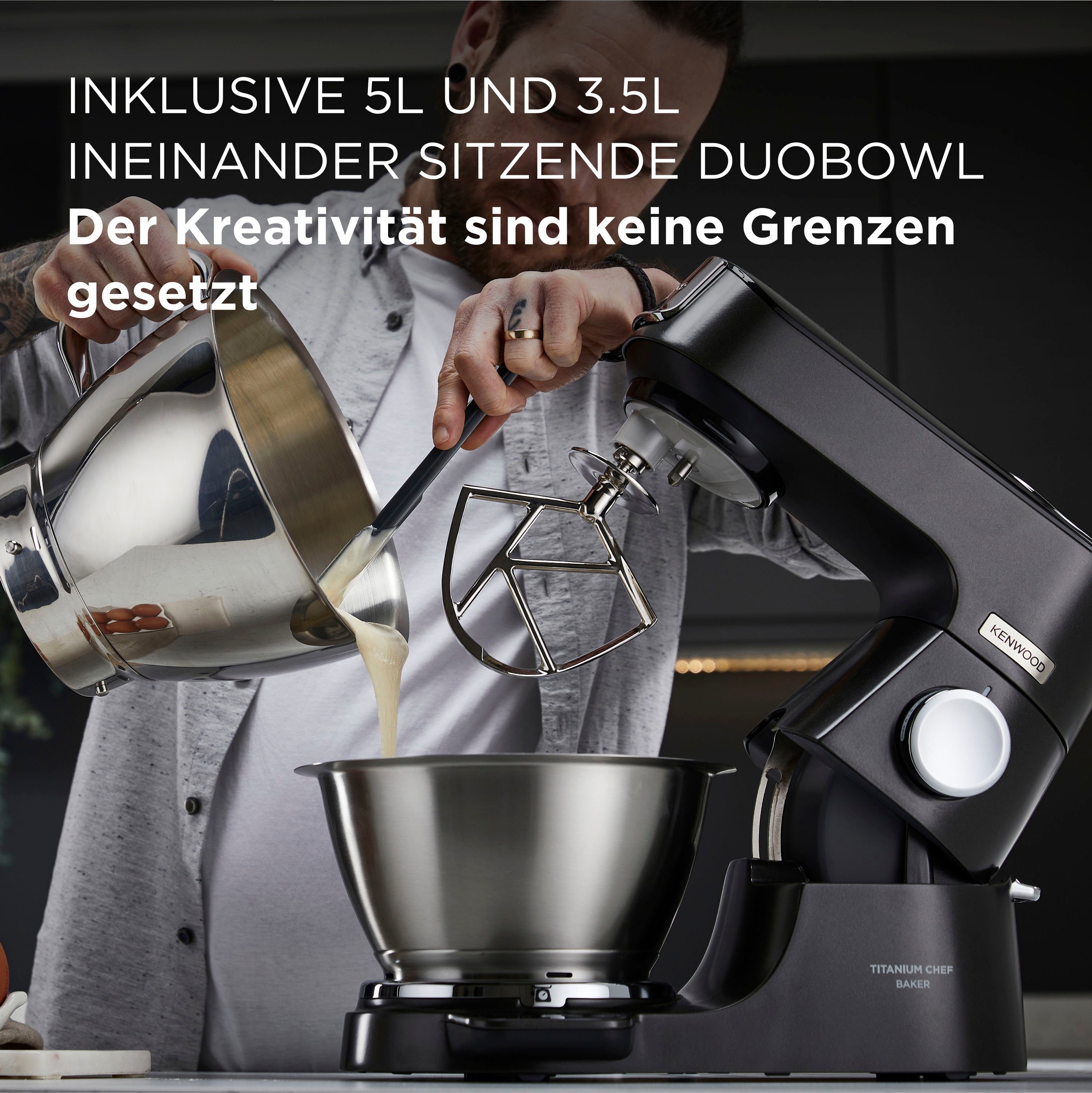 KENWOOD Keukenmachine Titanium Chef Baker KVC85.004BK m. Zubeh.