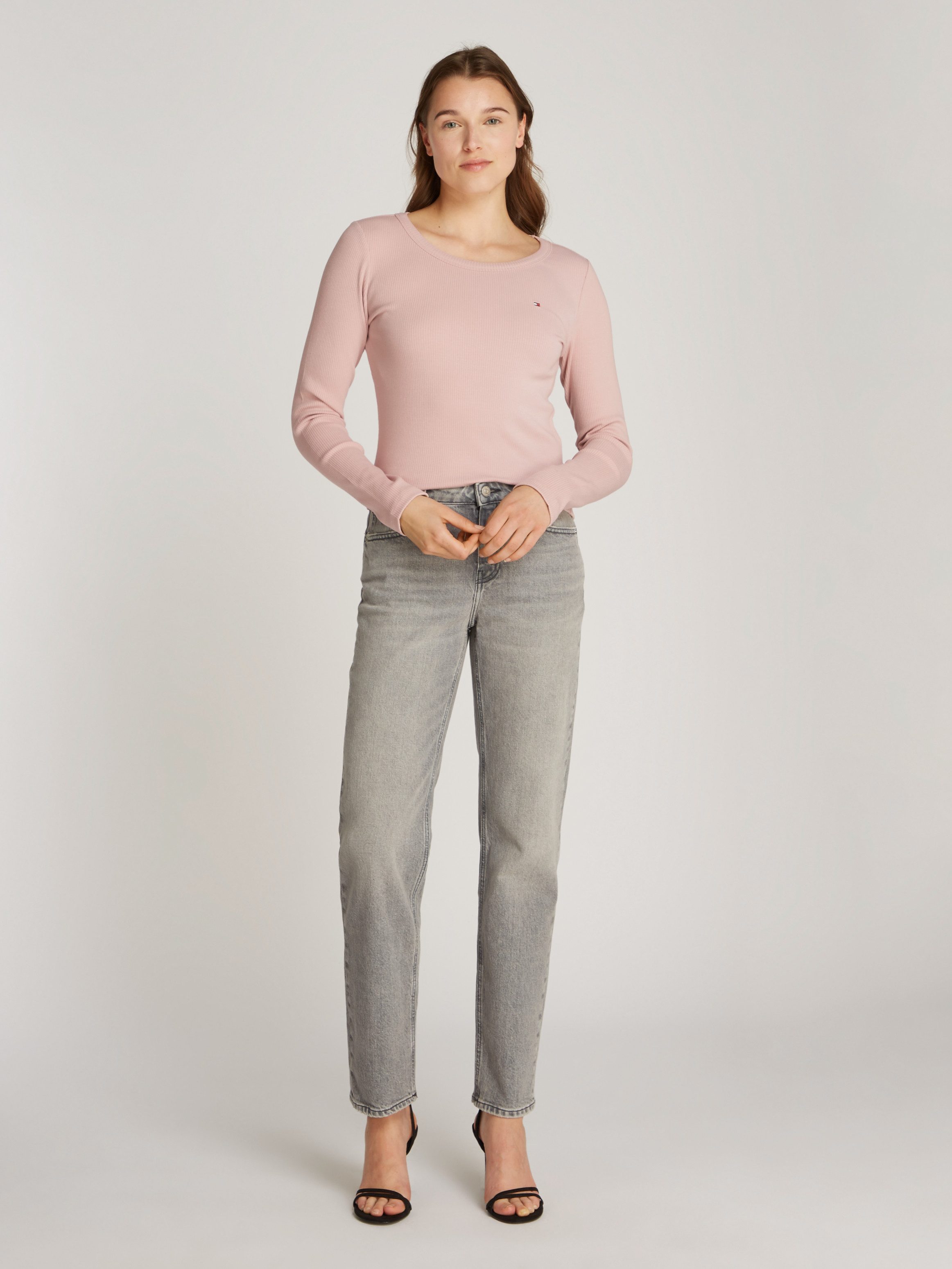 Tommy Hilfiger Shirt met lange mouwen SLIM 5X2 RIB O-NK LS