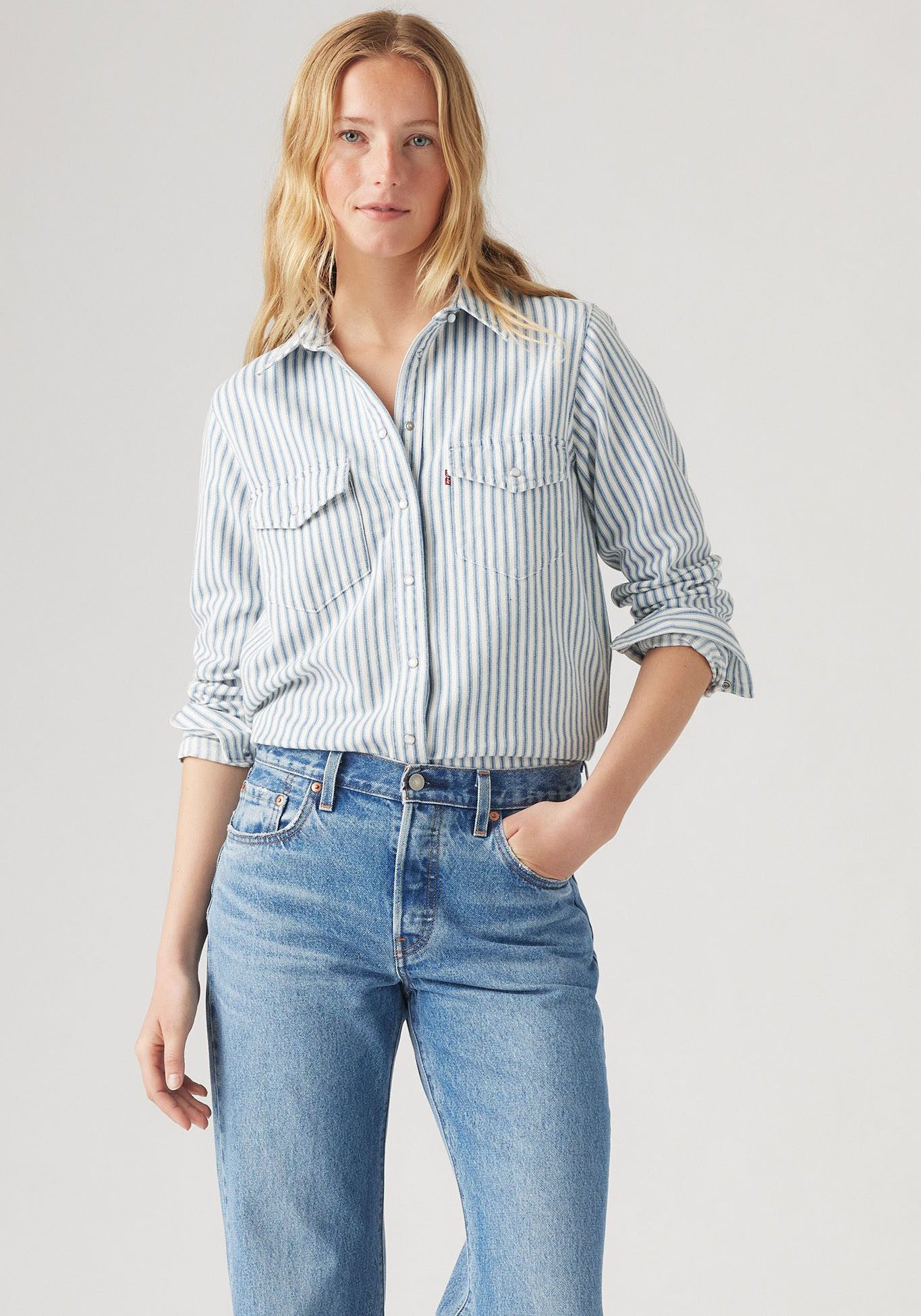 Levi's Jeans blouse ICONIC WESTERN met gestreept patroon