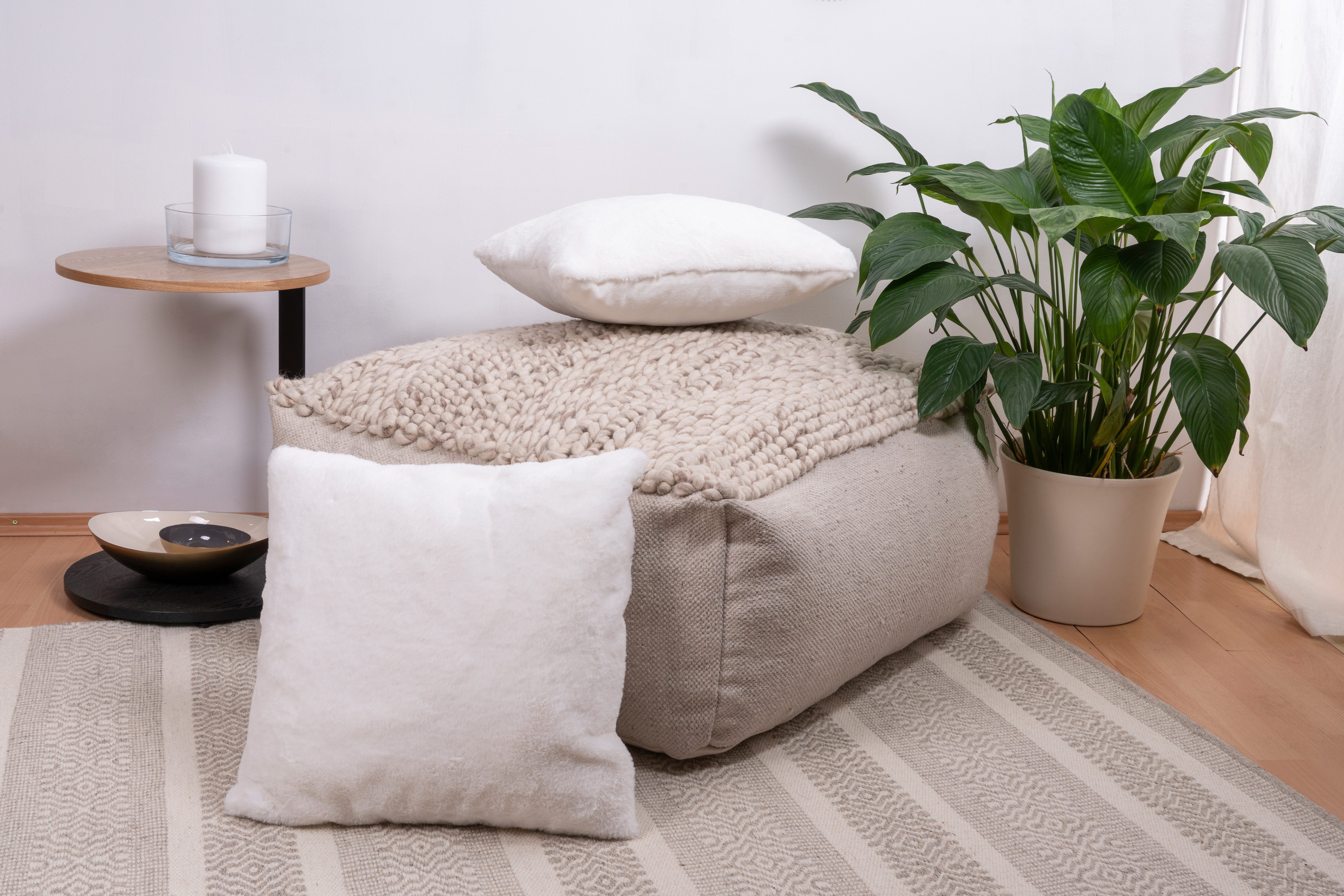 Kenda Sand Vachtkussen Decoratiekussens Aimee 625 2-pack Kussen inclusief vulling met pluizige stofhoes (1 stuk)