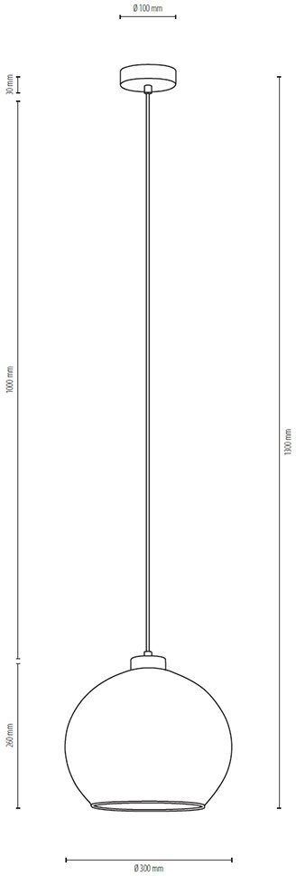 BRITOP LIGHTING Hanglamp Lagune Natuurproduct van eikenhout, duurzaam, hoogwaardige glazen kap (1 stuk)