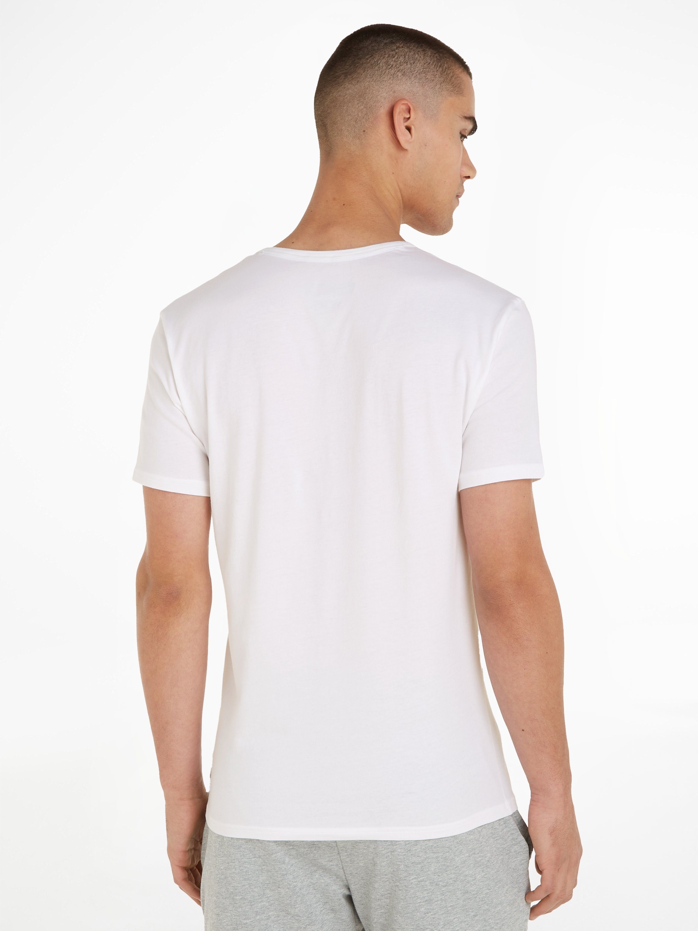 calvin klein shirt met v-hals modern cotton stretch (set van 2) wit