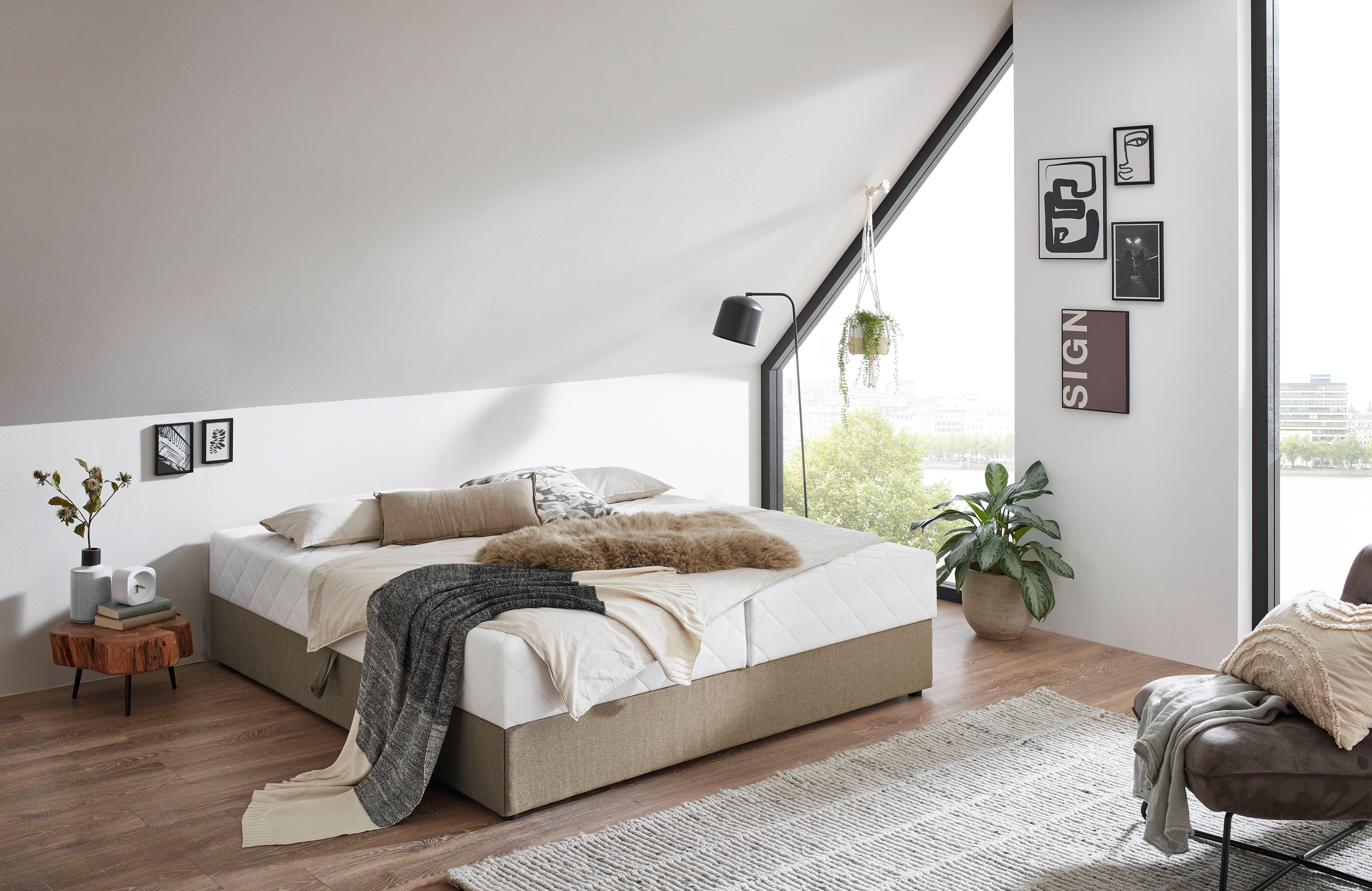ATLANTIC home collection Boxspring BELINA met pocketveringmatras en ruime bedlade