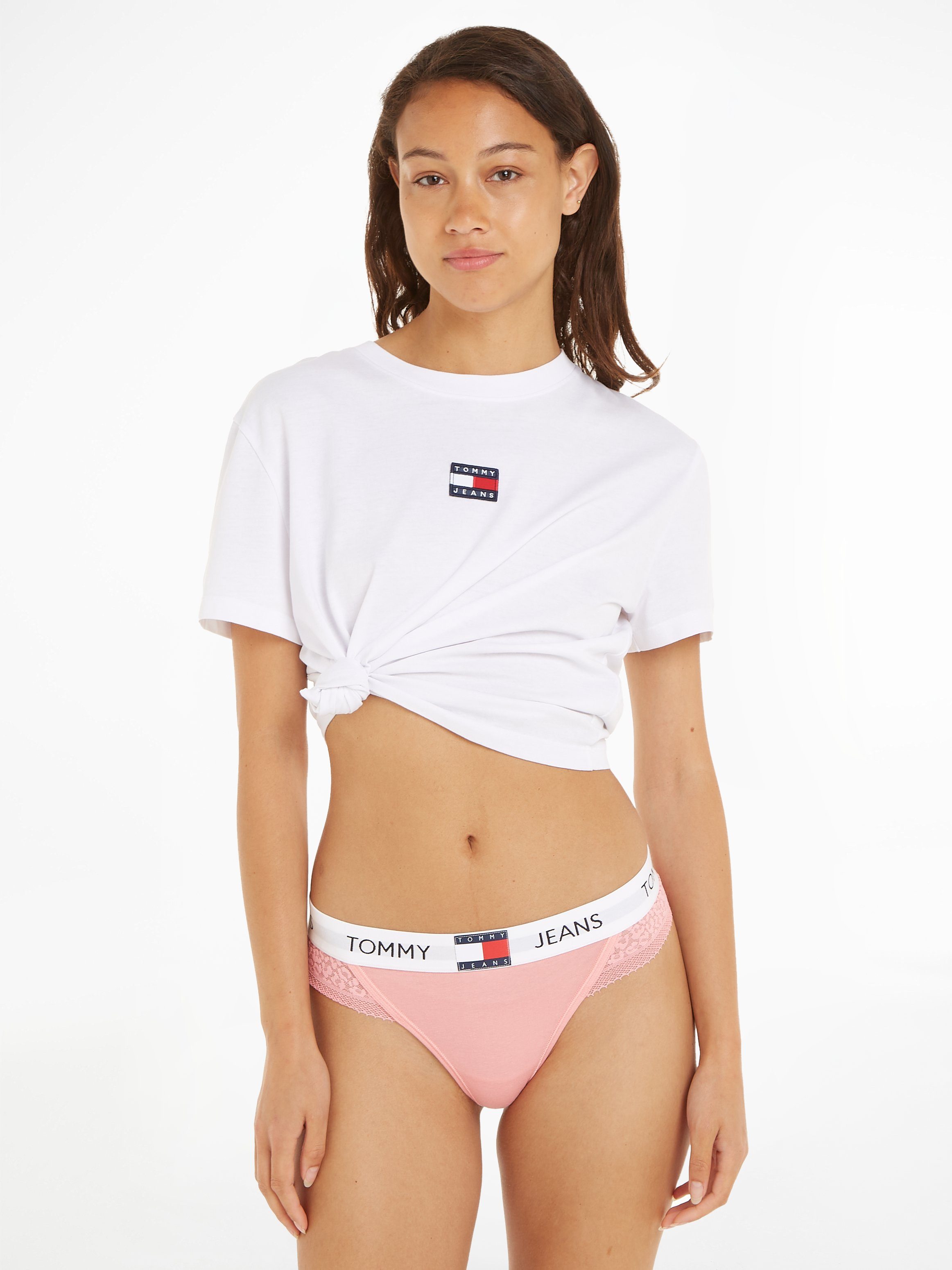 Tommy Hilfiger Underwear Slip THONG met kant & tommy hilfiger logo-elastische band