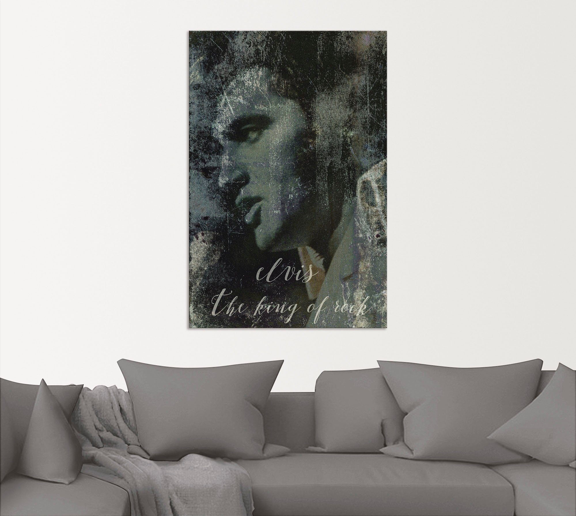 Artland Artprint Elvis the King als artprint van aluminium, artprint voor buiten, artprint op linnen, poster, muursticker