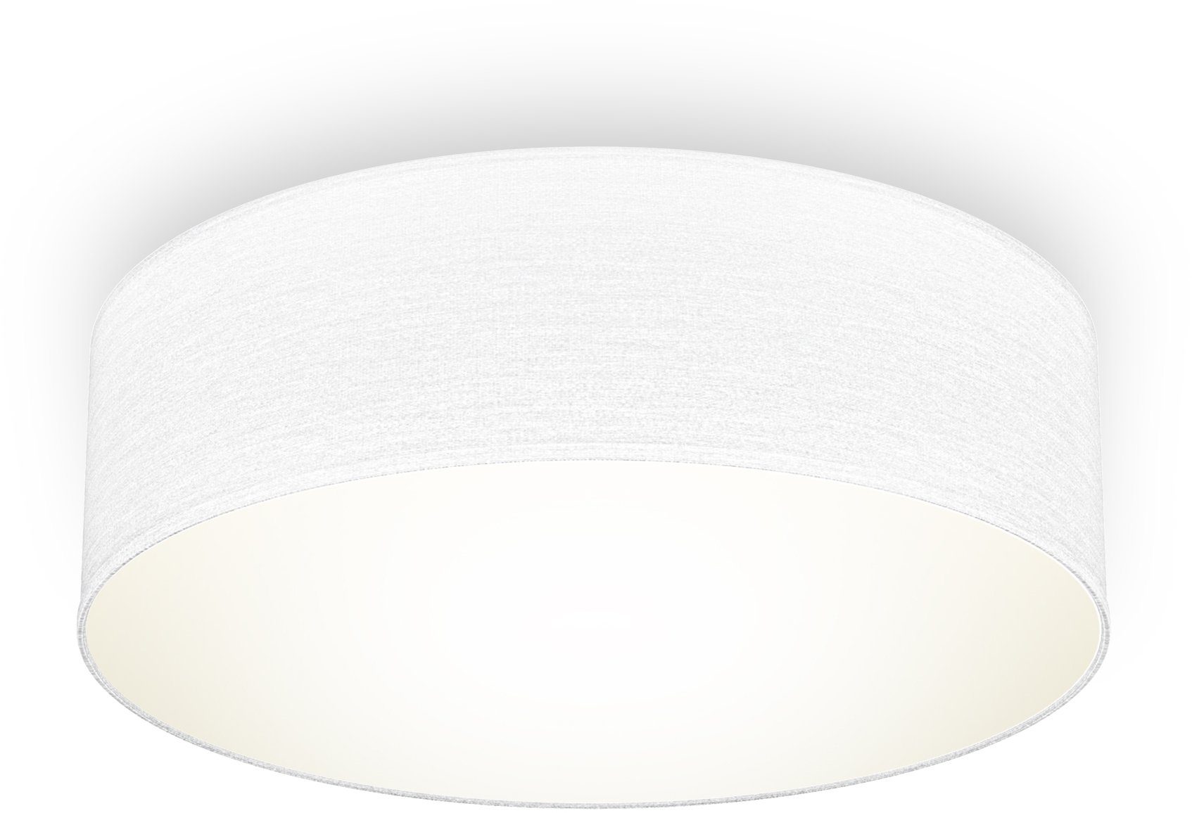 B.K.Licht Plafondlamp Plafondlamp, textielschaal, woonkamer, slaapkamer, wit, E27