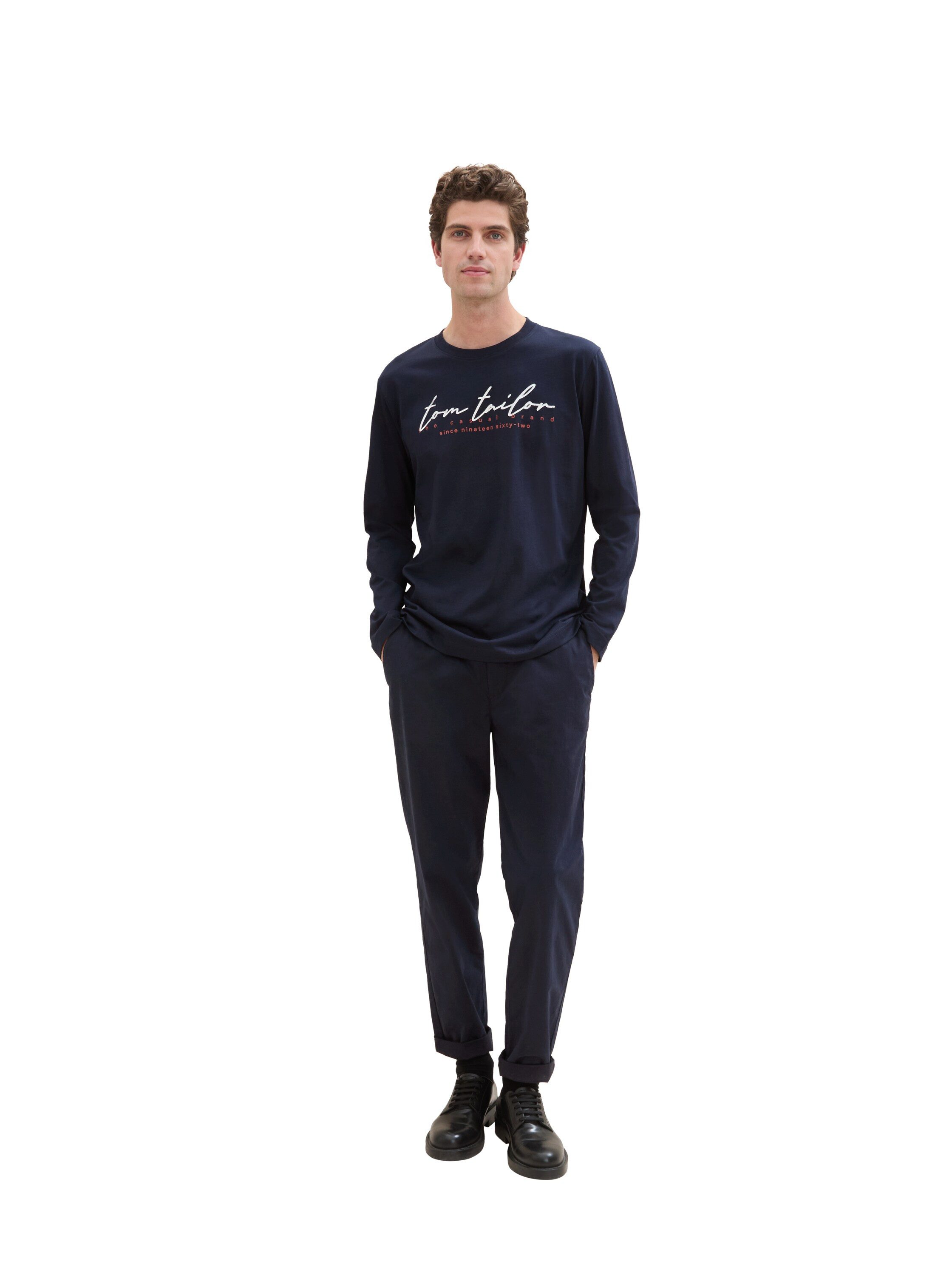 Tom Tailor Shirt met lange mouwen met logoprint