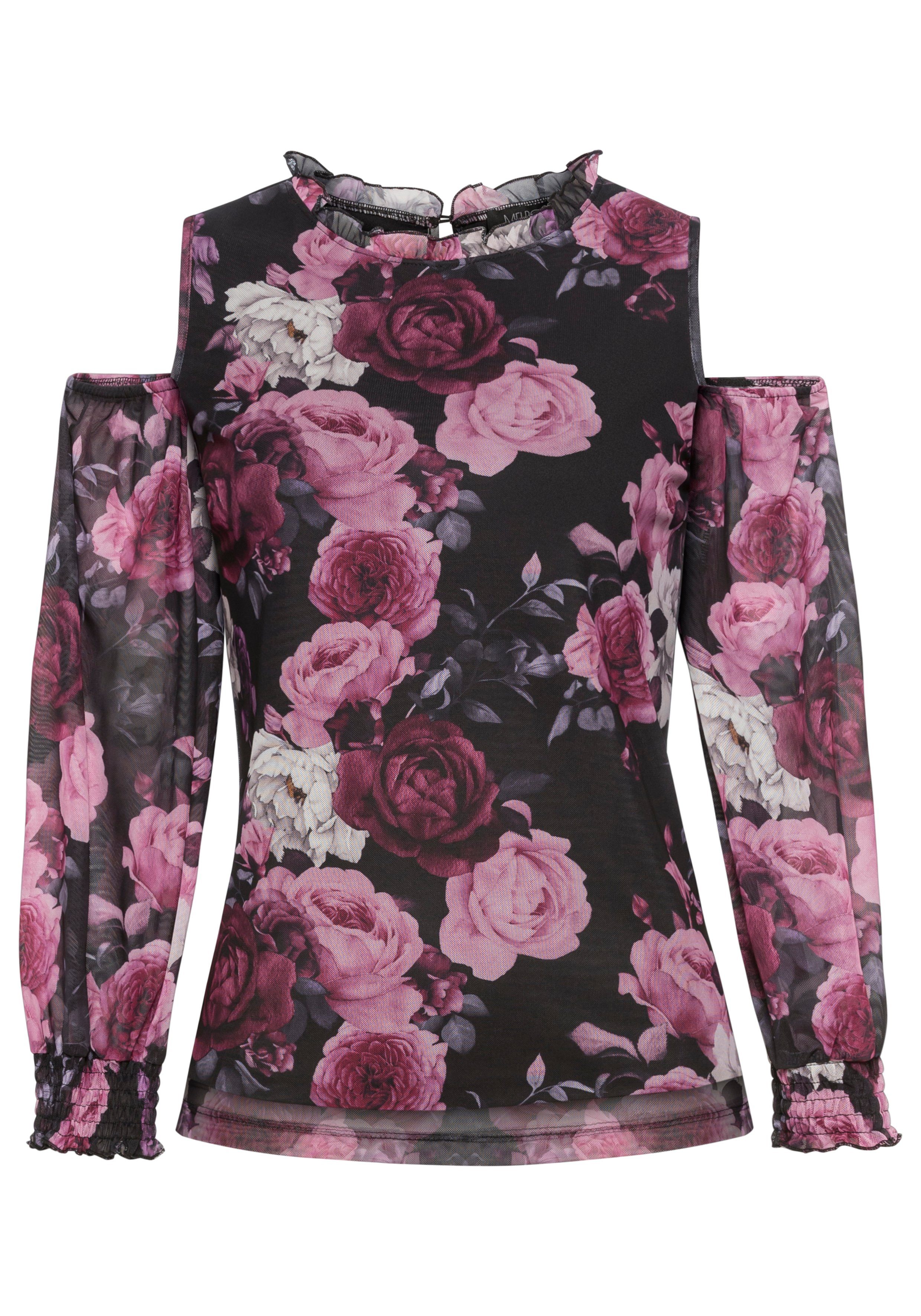 Melrose Blouse met lange mouwen met elegante bloemenprint - nieuwe collectie