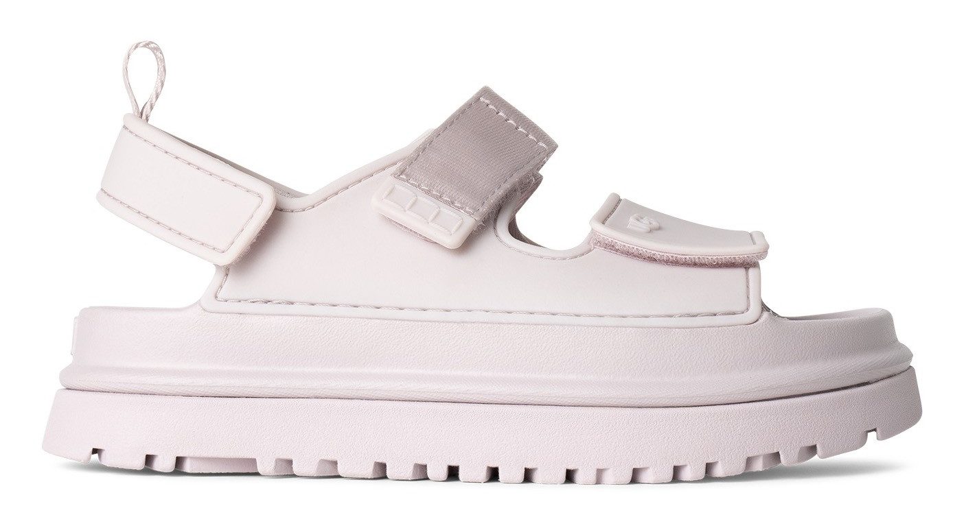 UGG Badslippers K GOLDENGLOW , zomerschoen, badschoen, plateauhak, met klittenbandsluiting kinderen sandalen maat 10 (27,5) grijs