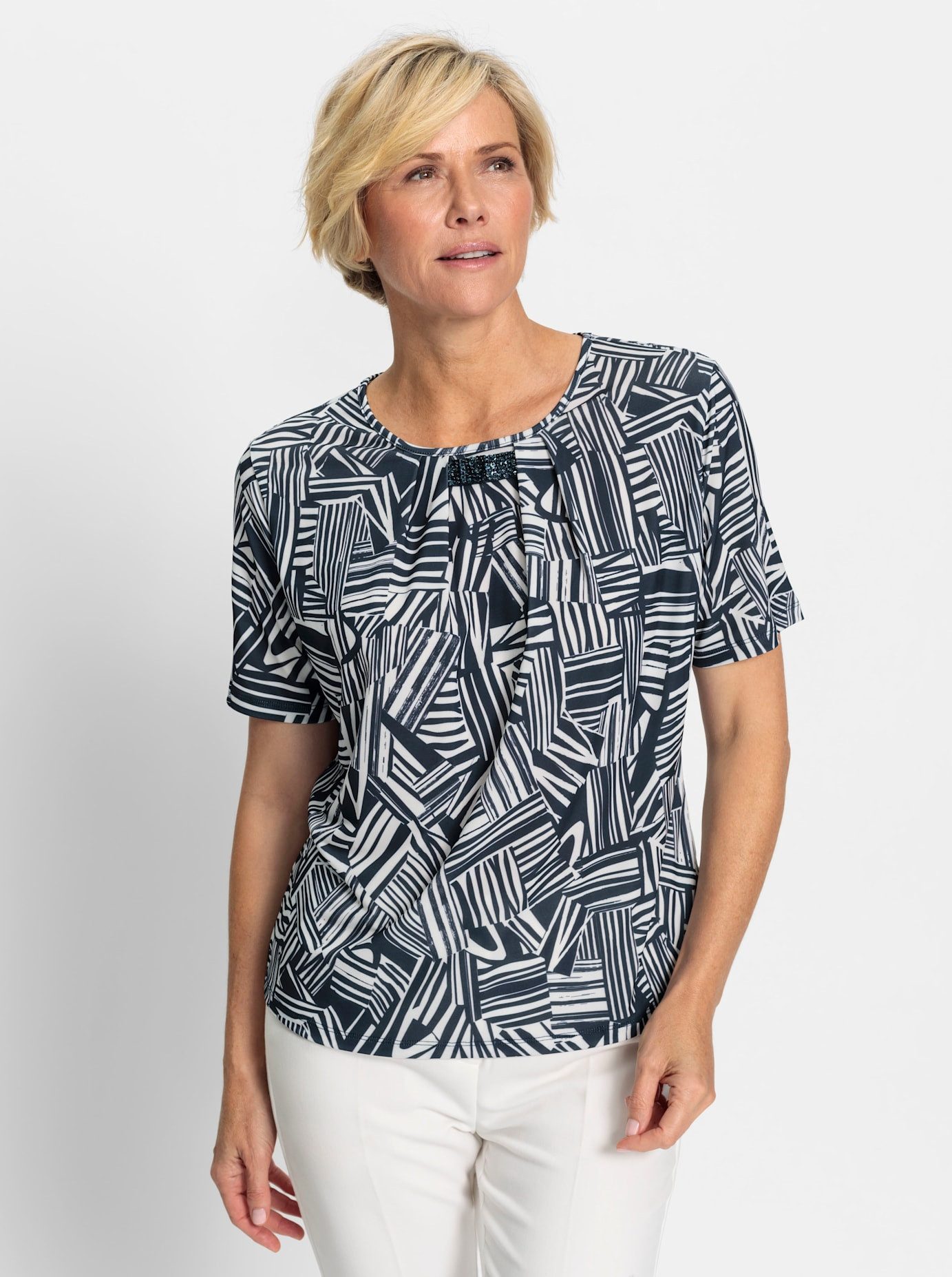 Classic Shirt met ronde hals Shirt (1-delig)