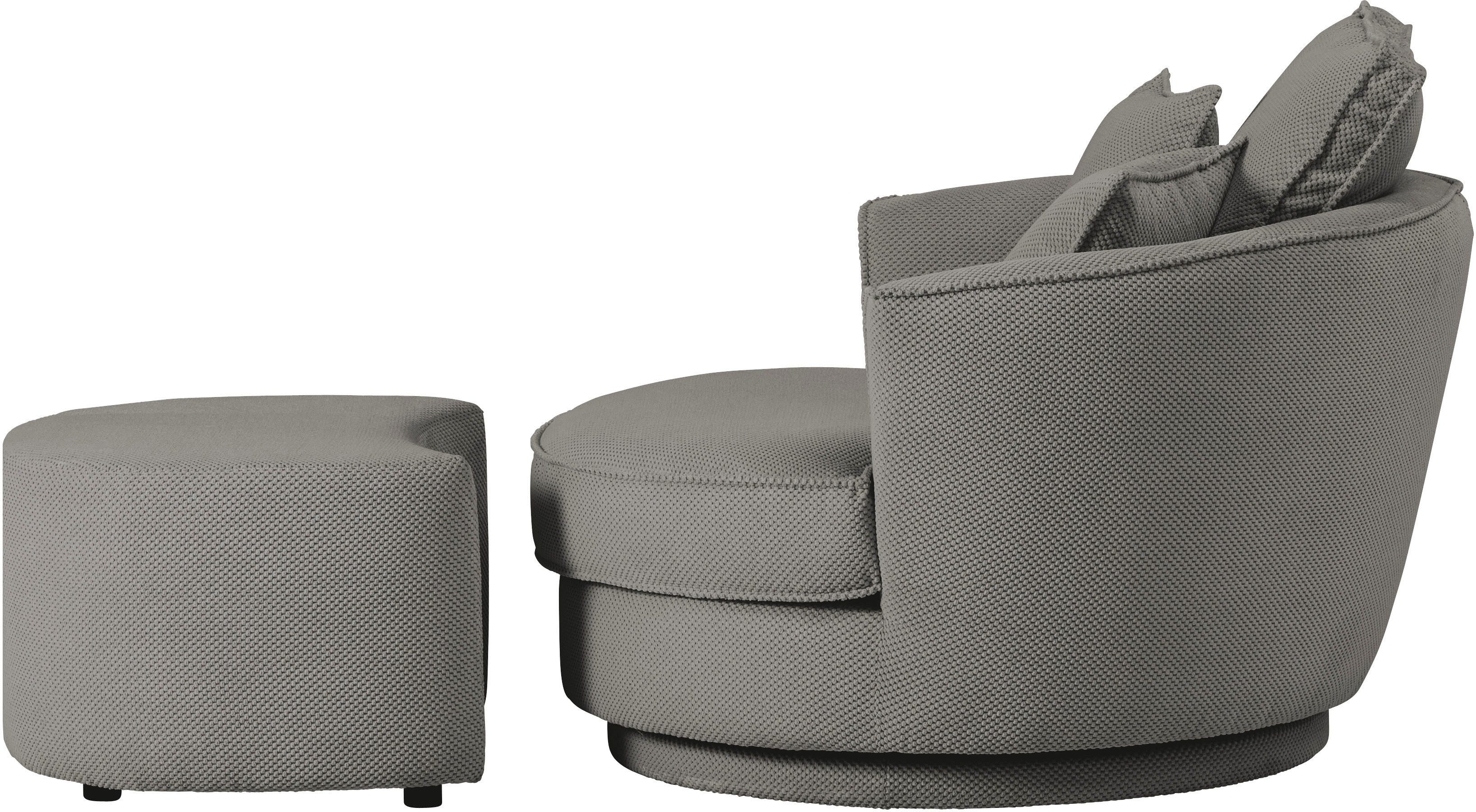 Leonique Draaibare fauteuil MAISIE, Love Seat XXL leesfauteuil, grote fauteuil met poef(2 stuks)