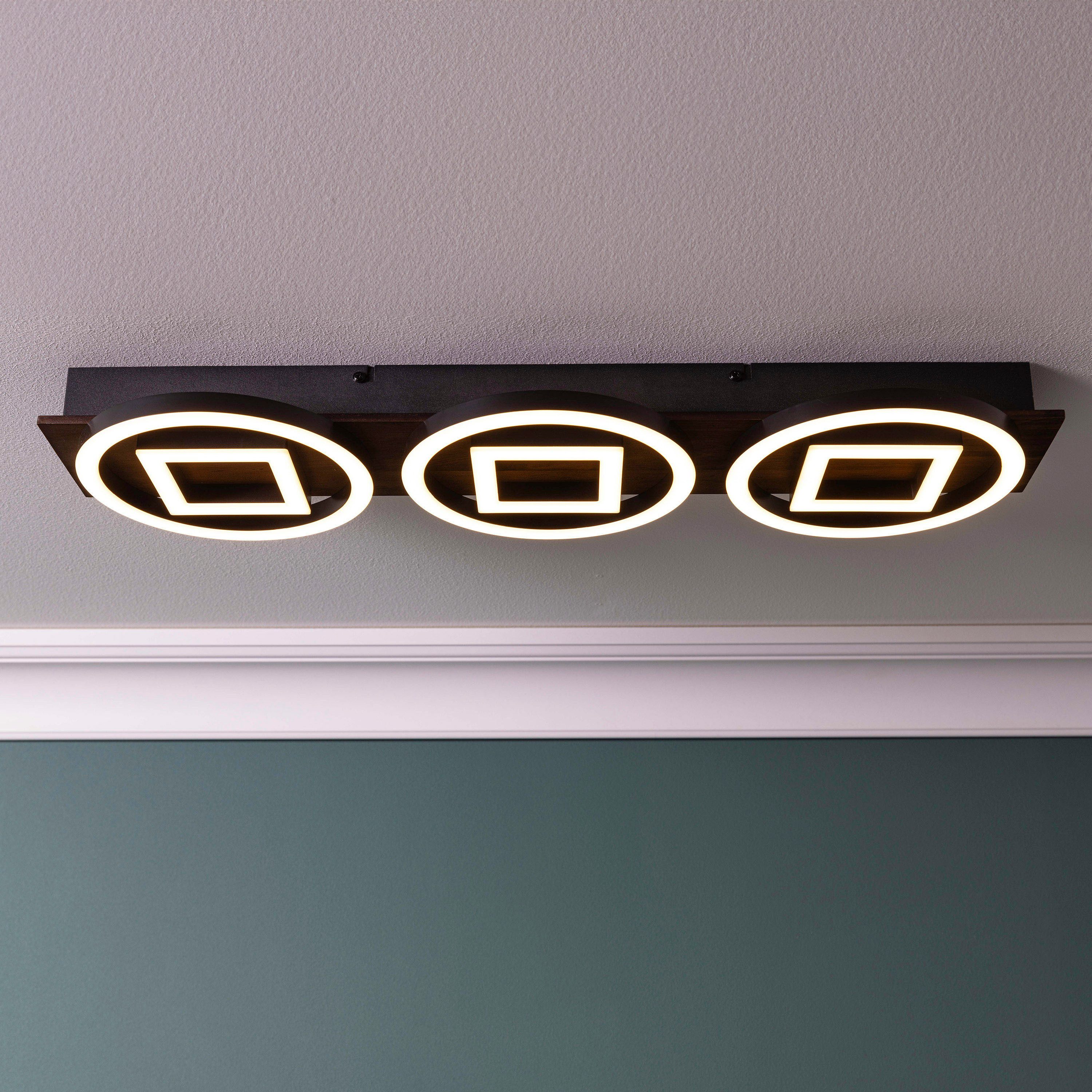 Brilliant Leuchten Led-plafondlamp Maureen LED plafondlamp, 67x20 cm, 3500 lm, 3000 K, dimbaar, zwart mat (1 stuk)