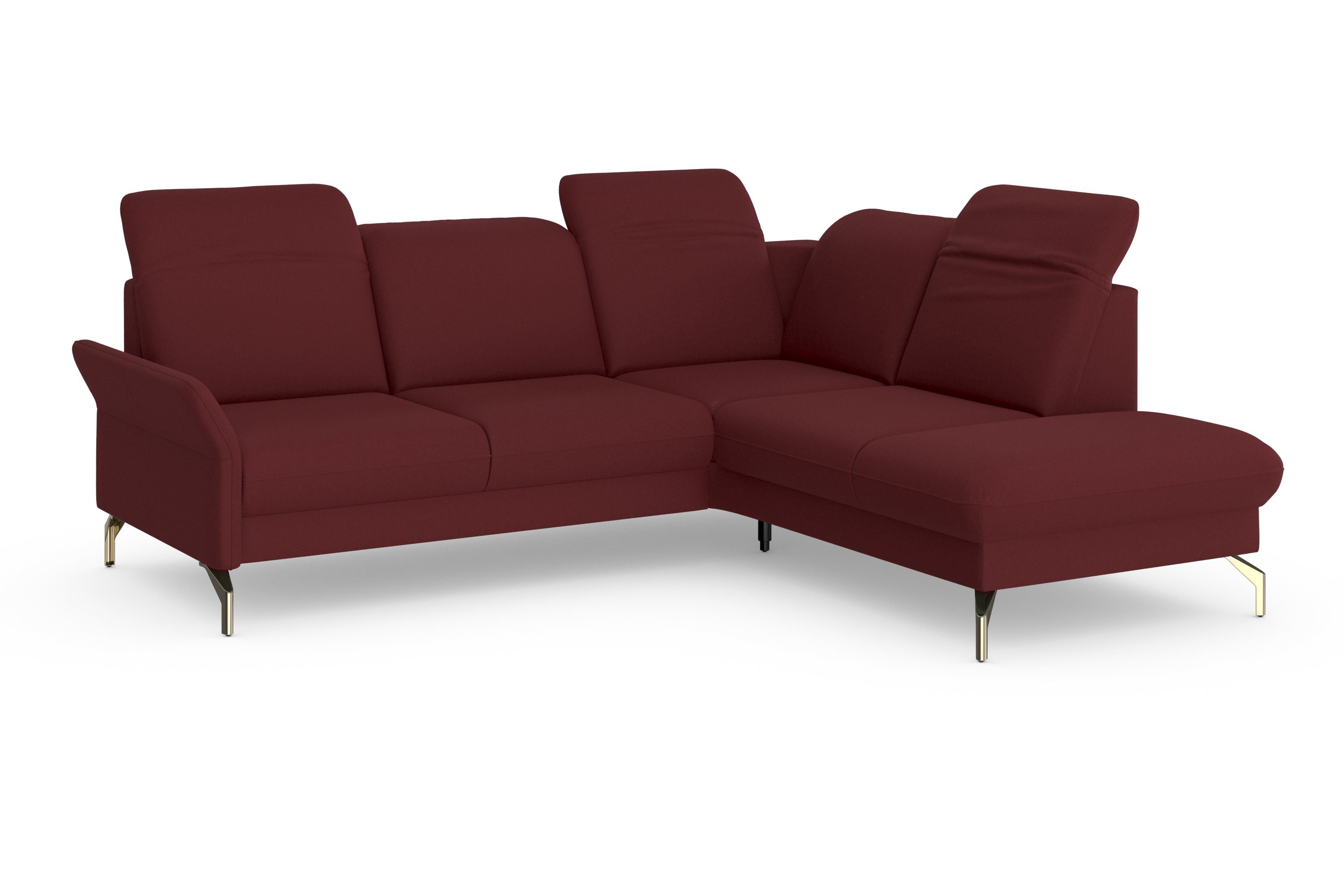 sit&more Hoekbank Fashion L-vorm naar keuze met verstelbare hoofdsteun, uittrekzitting, motorisch, nikkel poten