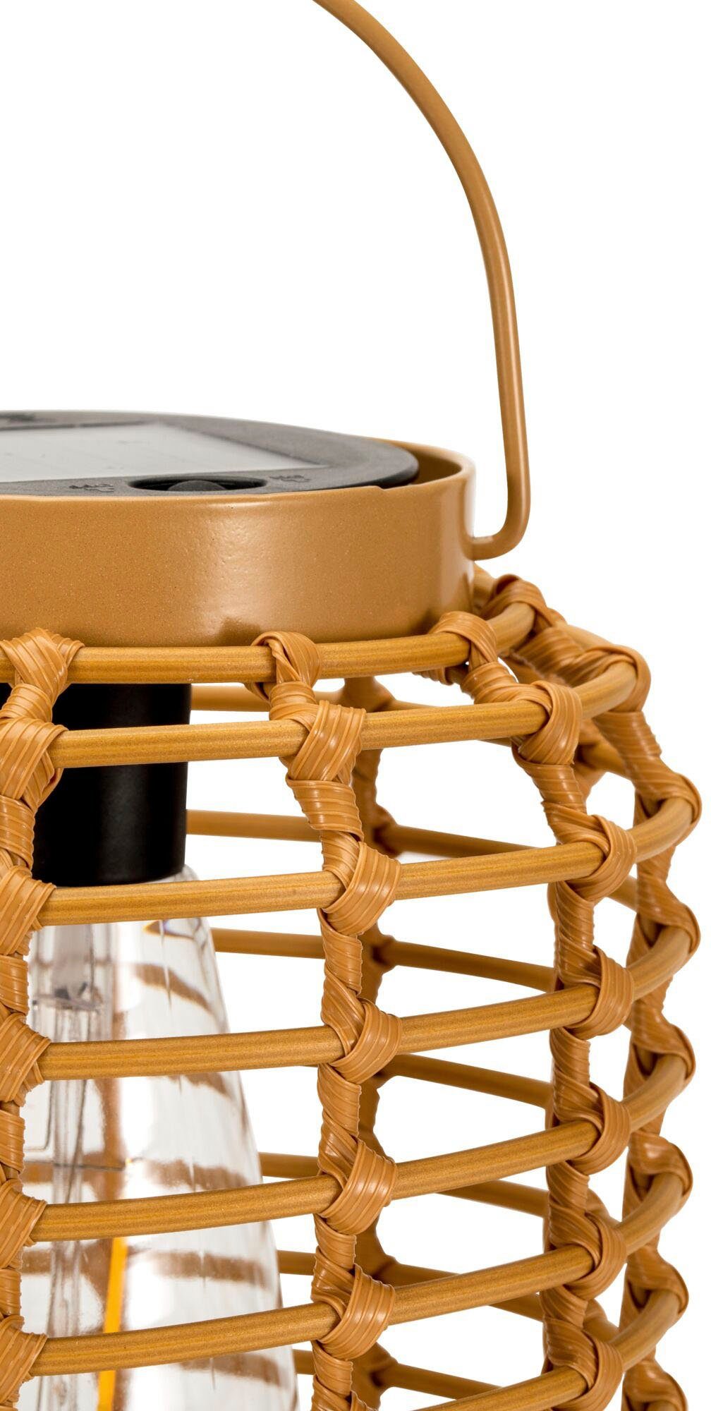 Pauleen Led-lantaarn Sunshine Darling solarlaterne beige rattan/metaal/kunststof