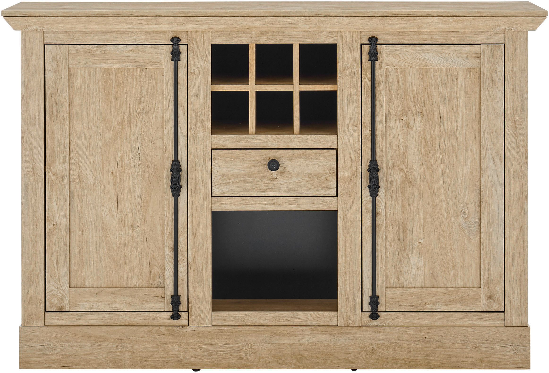 Home affaire Highboard Cornwall, commode in landelijke stijl, kast, sideboard, eiken decor (1 stuk)