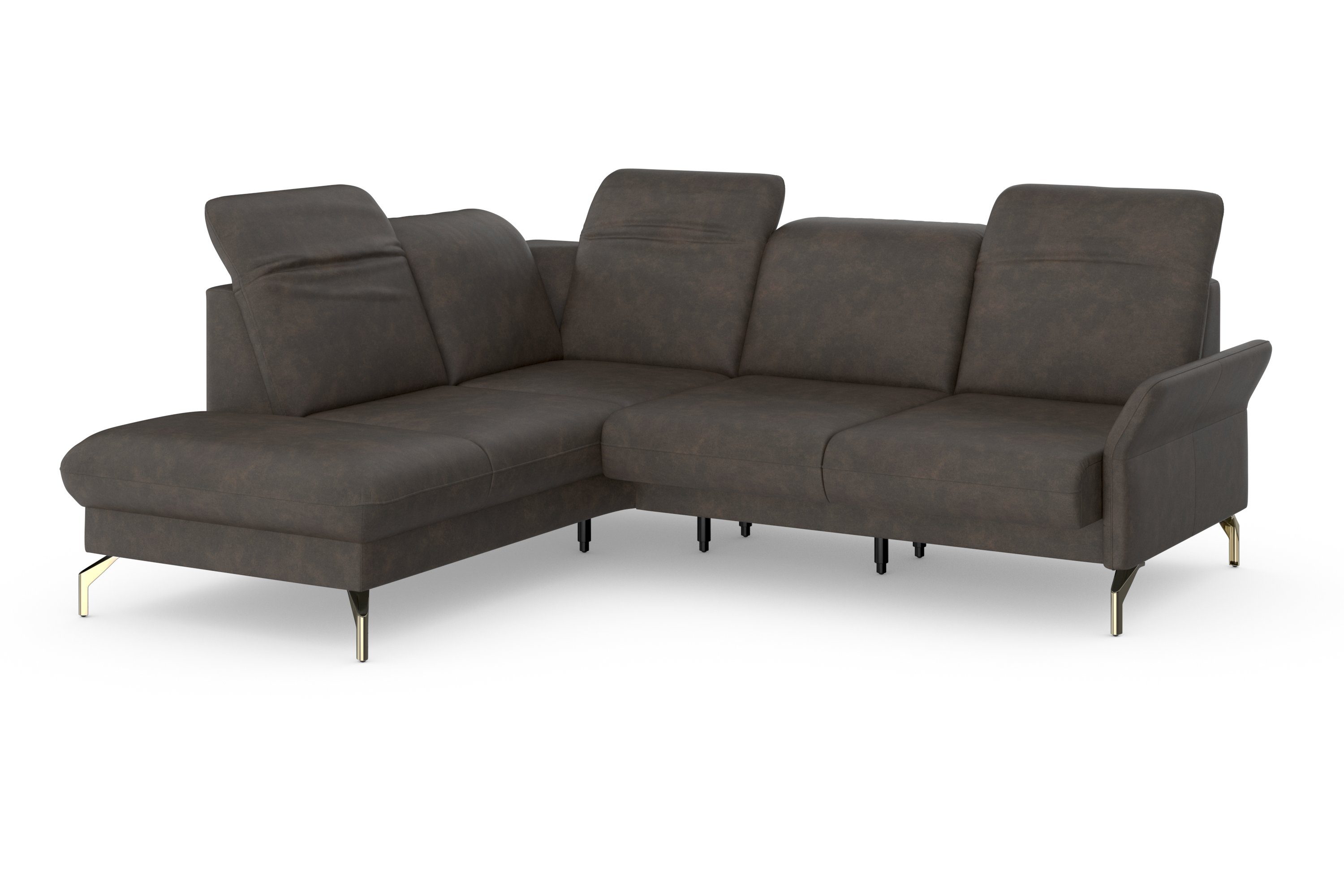 sit&more Hoekbank Fashion L-vorm naar keuze met verstelbare hoofdsteun, uittrekzitting, motorisch, nikkel poten