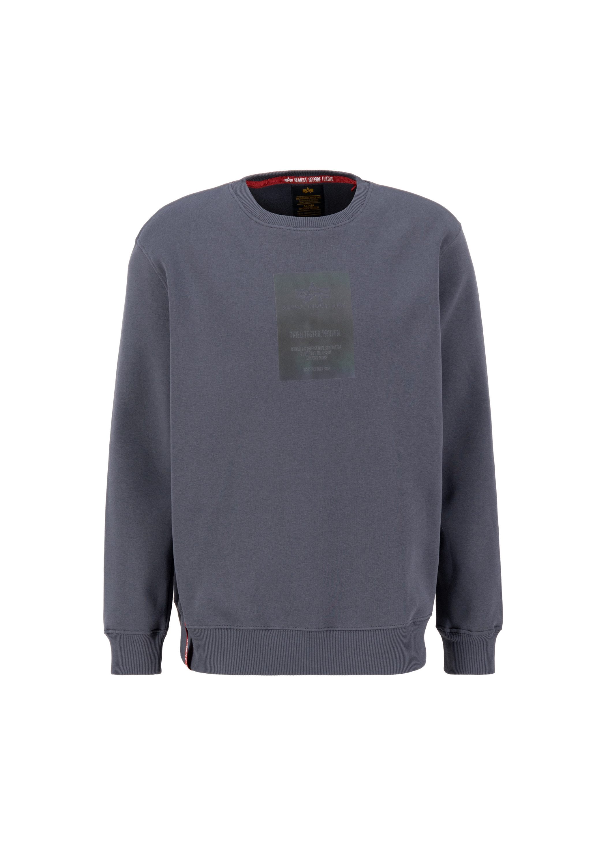 Alpha Industries Sweater ALPHA INDUSTRIES Men - Sweatshirts Rainbow Refl. Label Sweater heren sweaters maat XS grijs