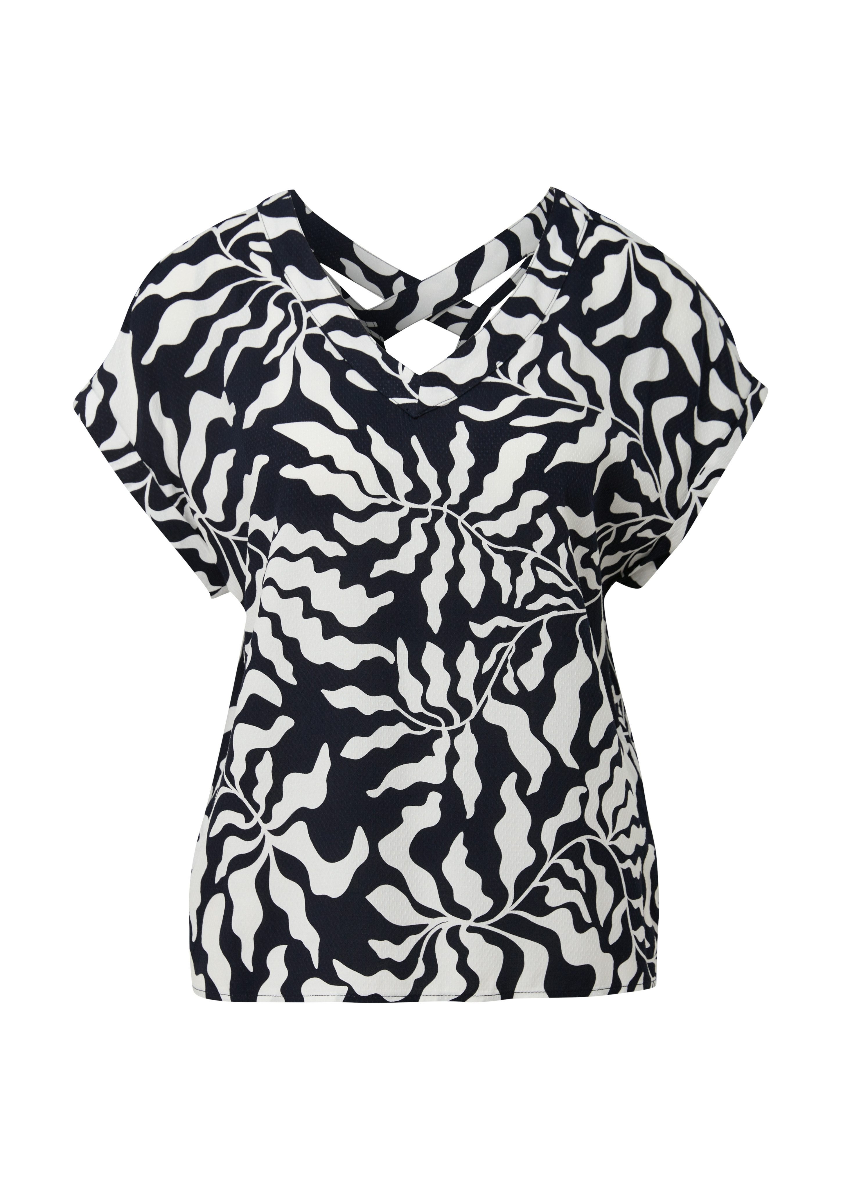 s.Oliver Gedessineerde blouse met v-hals