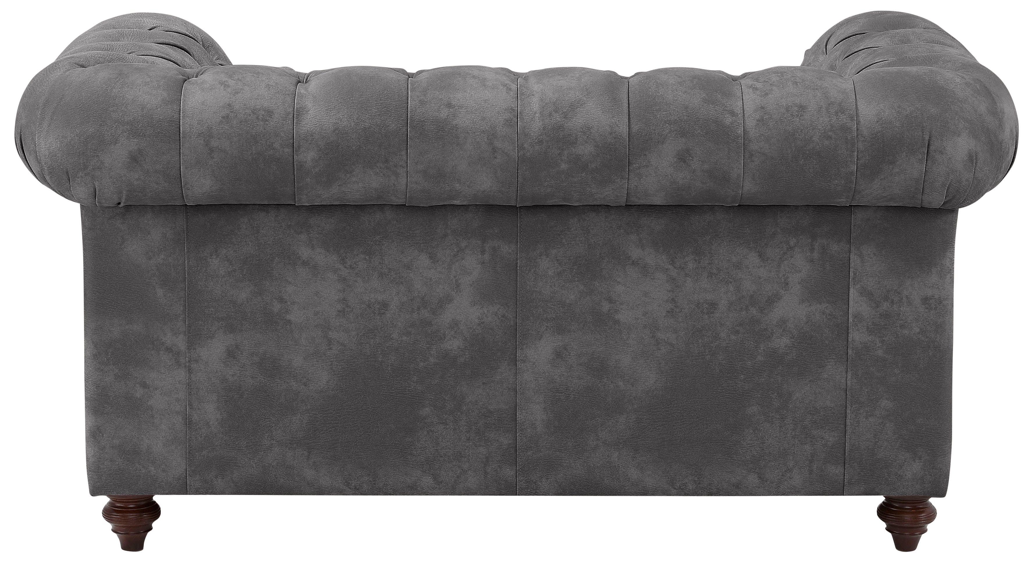 Home affaire Chesterfield-bank Chesterfield 2-zits B/D/H: 150/89/74 cm met hoogwaardige knoopdetails, ook in leer