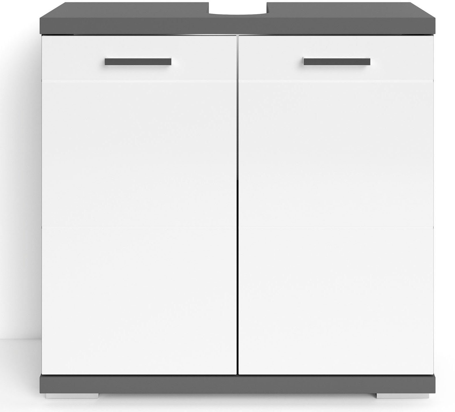 byLIVING Wastafelonderkast Nebraska Breedte 60 cm, met hoogglanslak en verchroomde metalen handgrepen