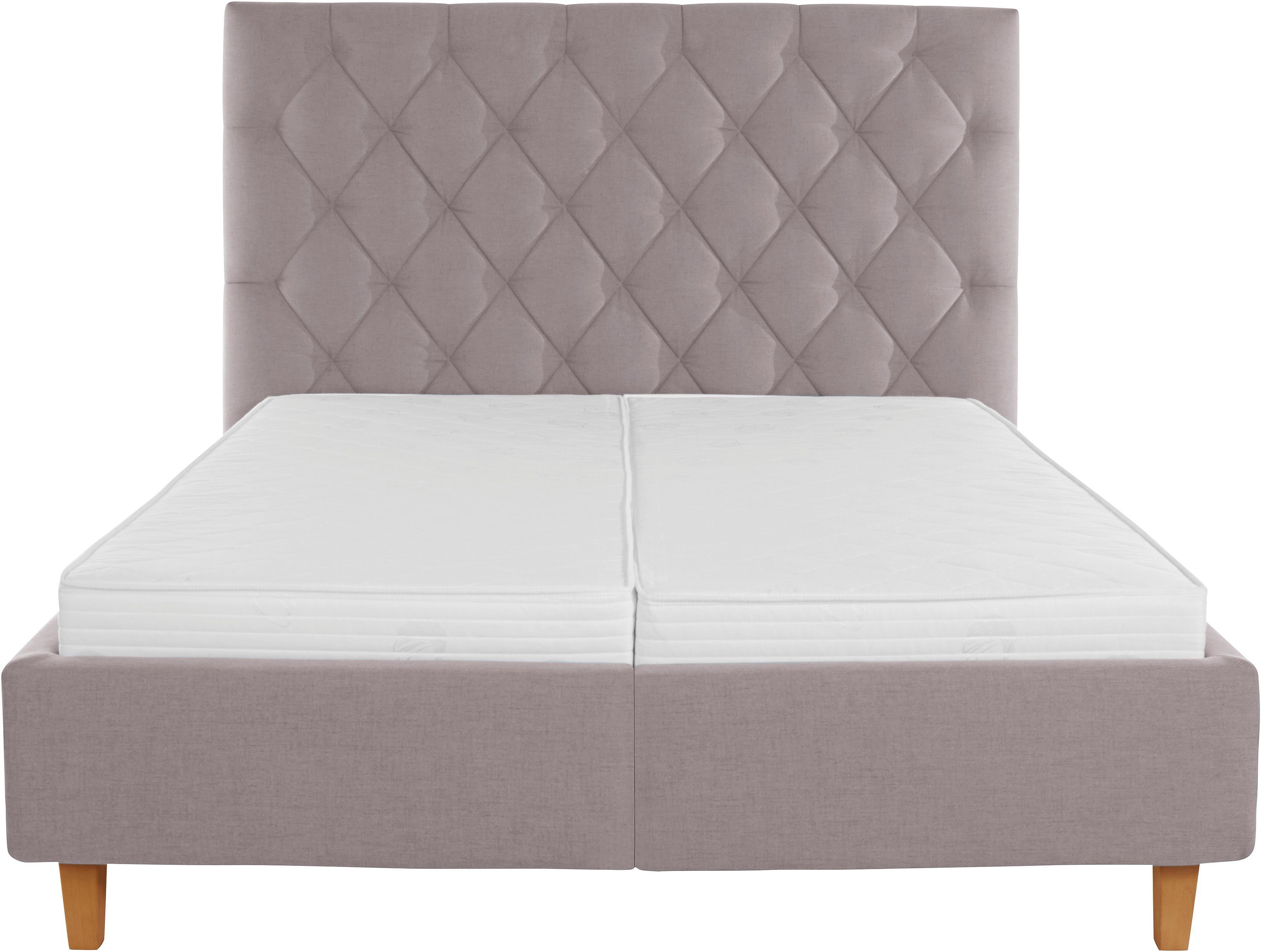 Guido Maria Kretschmer Home&Living Gestoffeerd bed Sunley 140 Kruisstiksel, hoofdbordhoogte 142 cm, zonder of met matras/lattenbodem