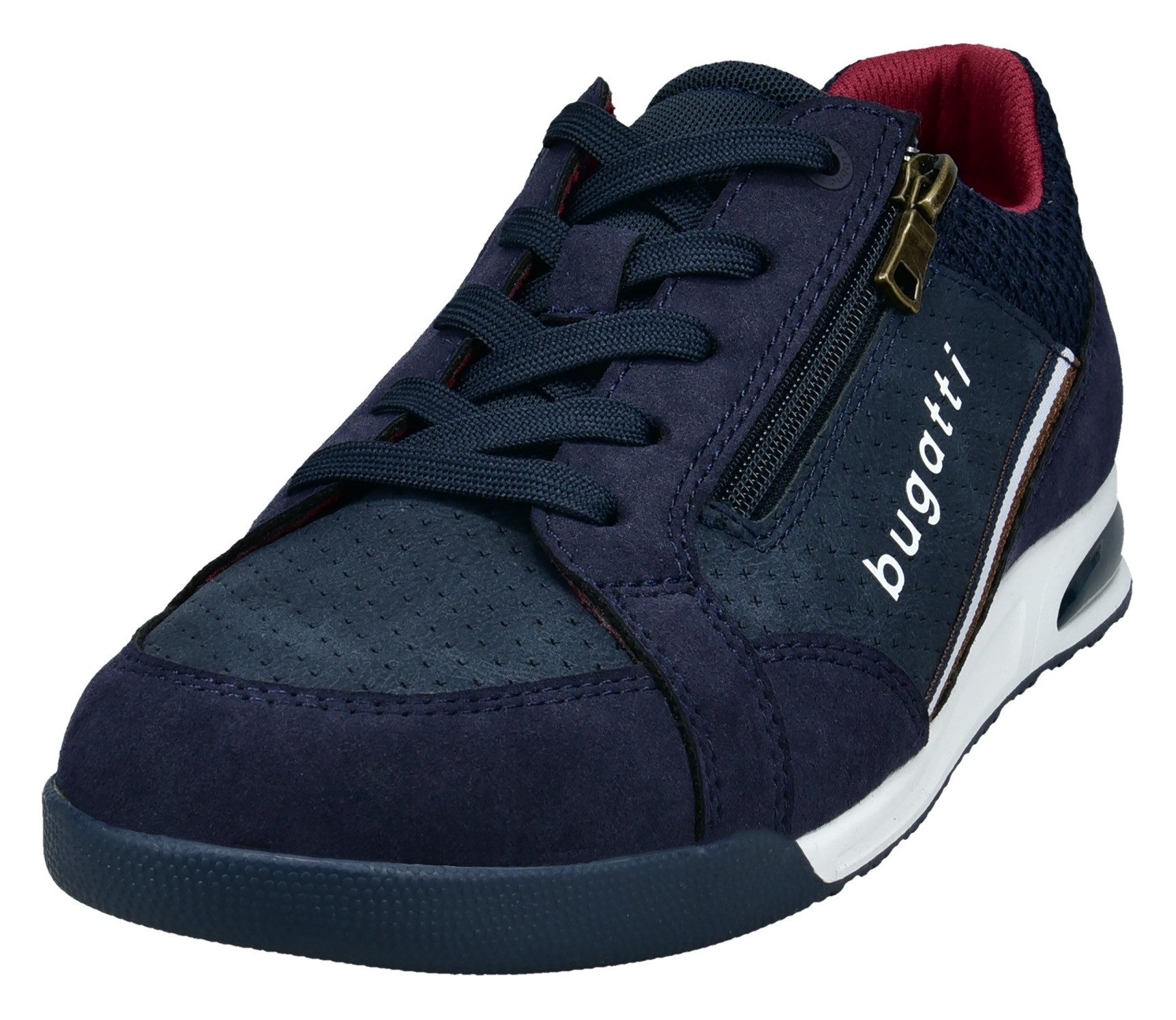 Bugatti Sneakers , veterschoen, lage schoen, vrijetijdsschoen met contrastafwerkingen