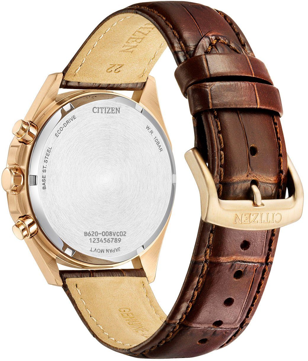 Citizen Chronograaf CA4593-15A Polshorloge, herenhorloge, solar, stopwatchfunctie, leren band