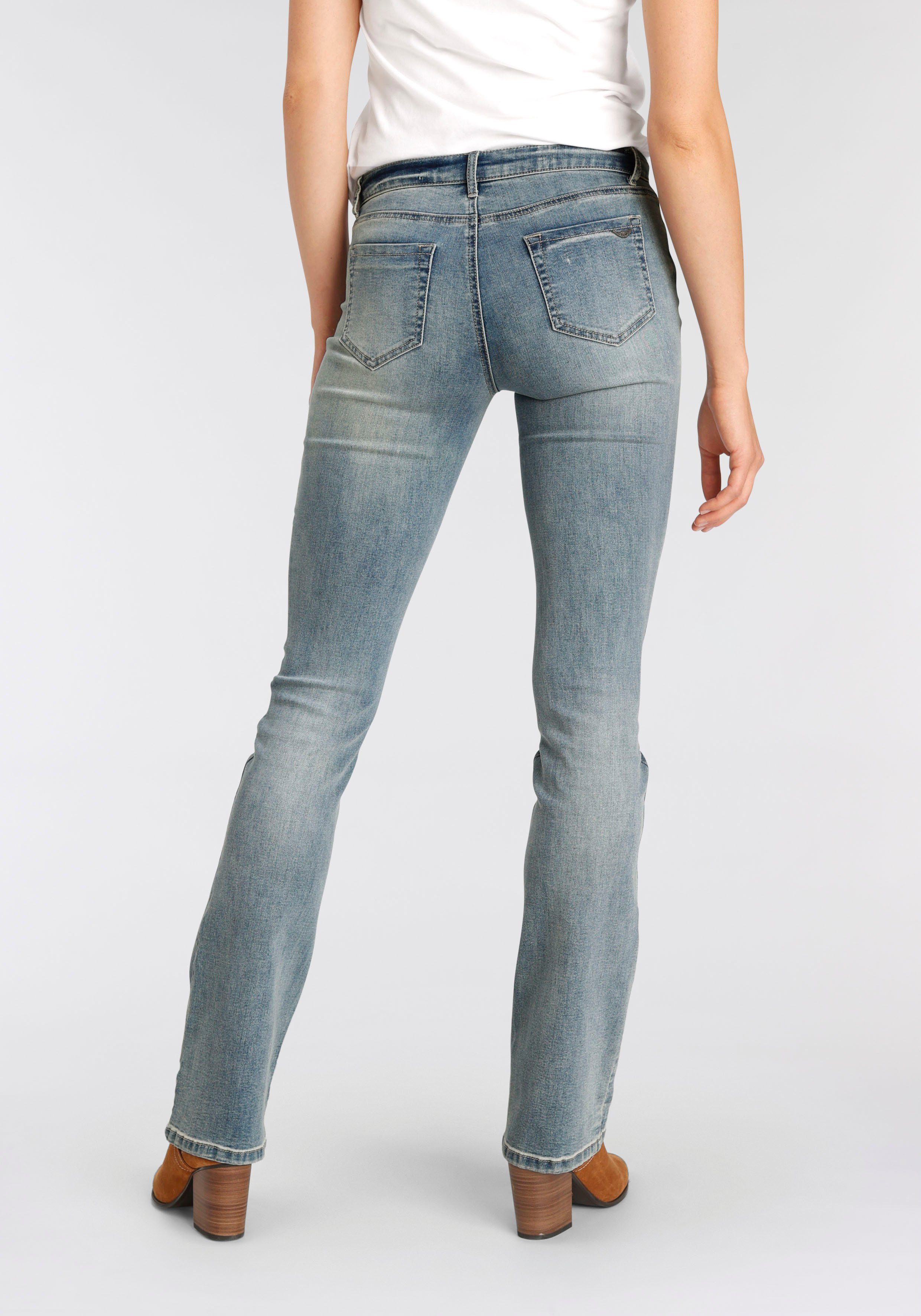 Arizona Bootcut jeans Ultra Stretch normale pasvorm, baby-bootcut, used-look-wassing