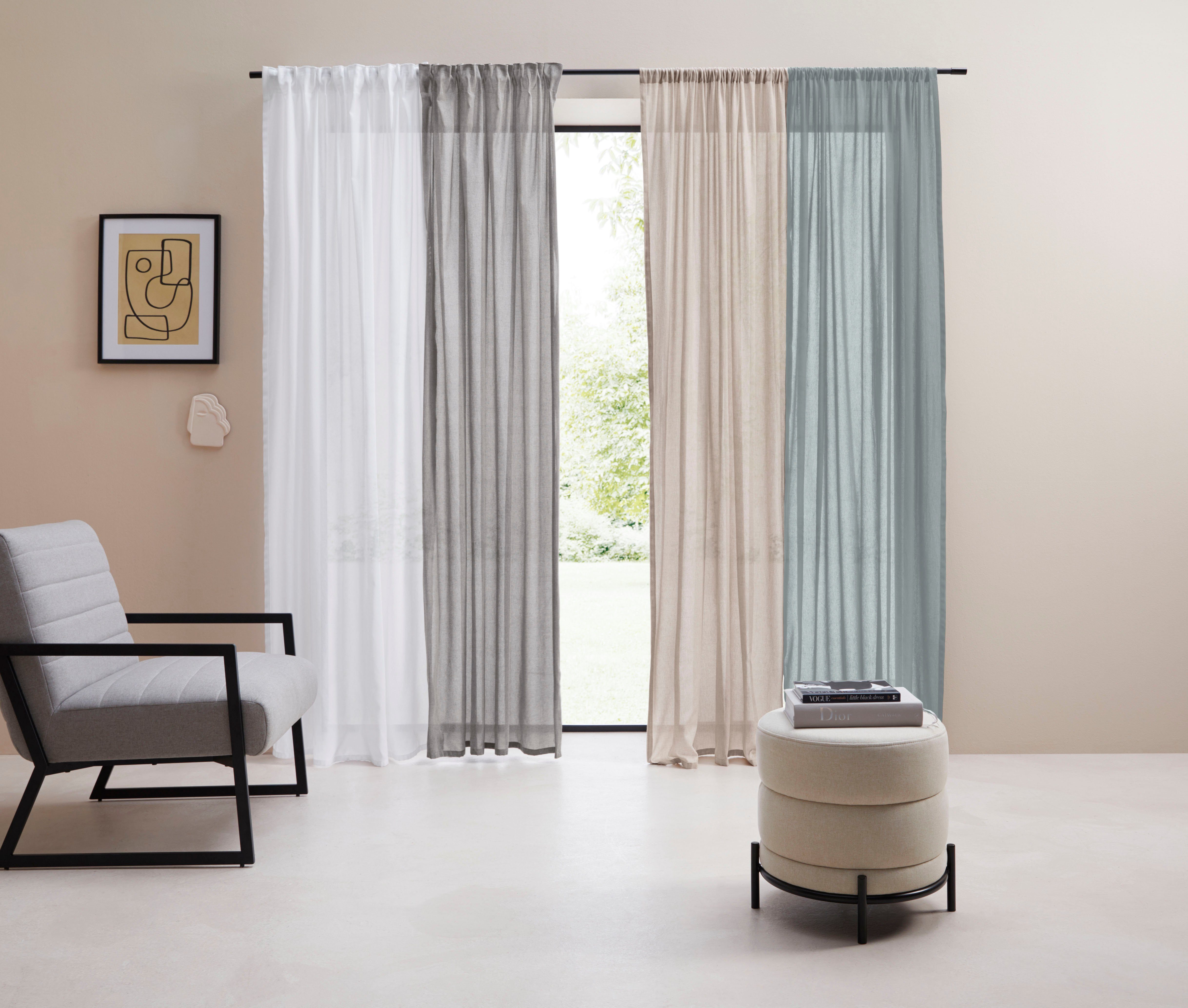 LeGer Home by Lena Gercke Gordijn Lanea Linnenlook, 1 sjaal, verschillende maten (1 stuk)