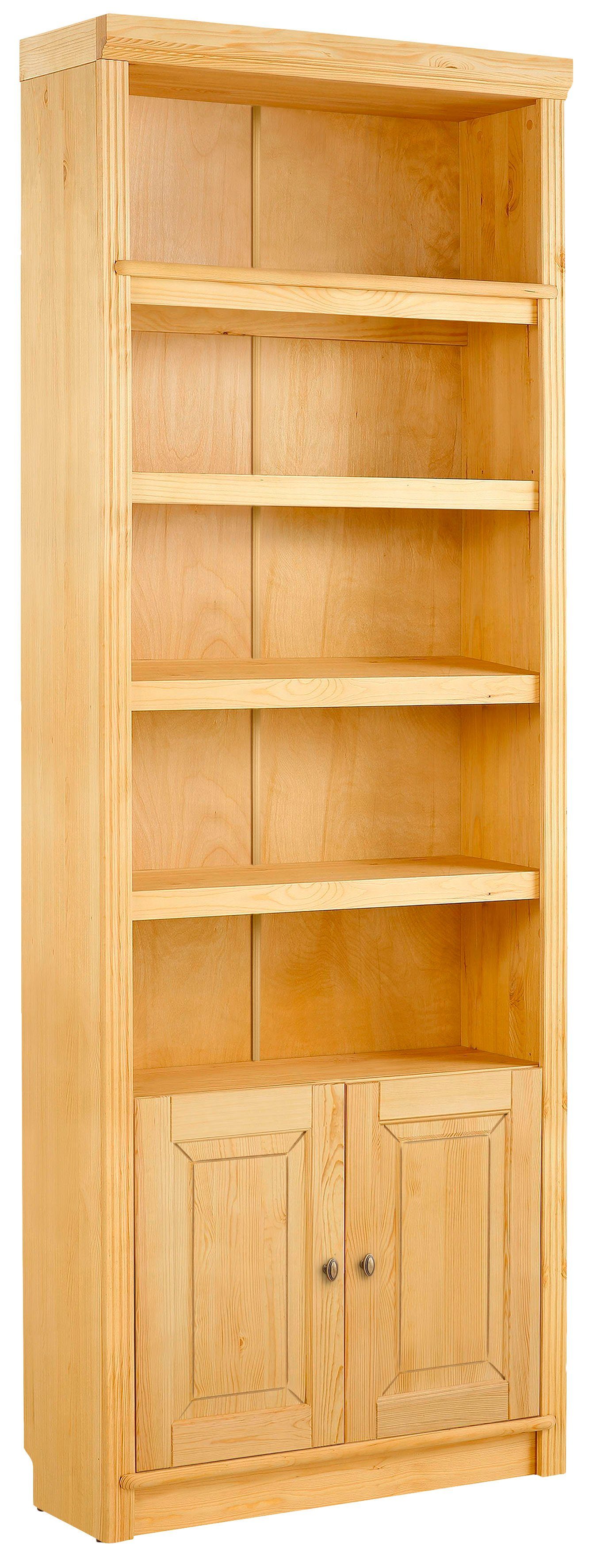 Home affaire Boekenkast Soeren van massief grenen, hoogte 220 cm, met 2 houten deuren, veel bergruimte