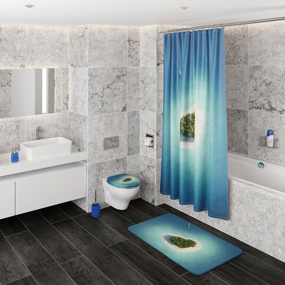 Sanilo Set badkameraccessoires Dream Island bestaand uit toiletzitting, badmat en wastafelplug (complete set, 3-delig)