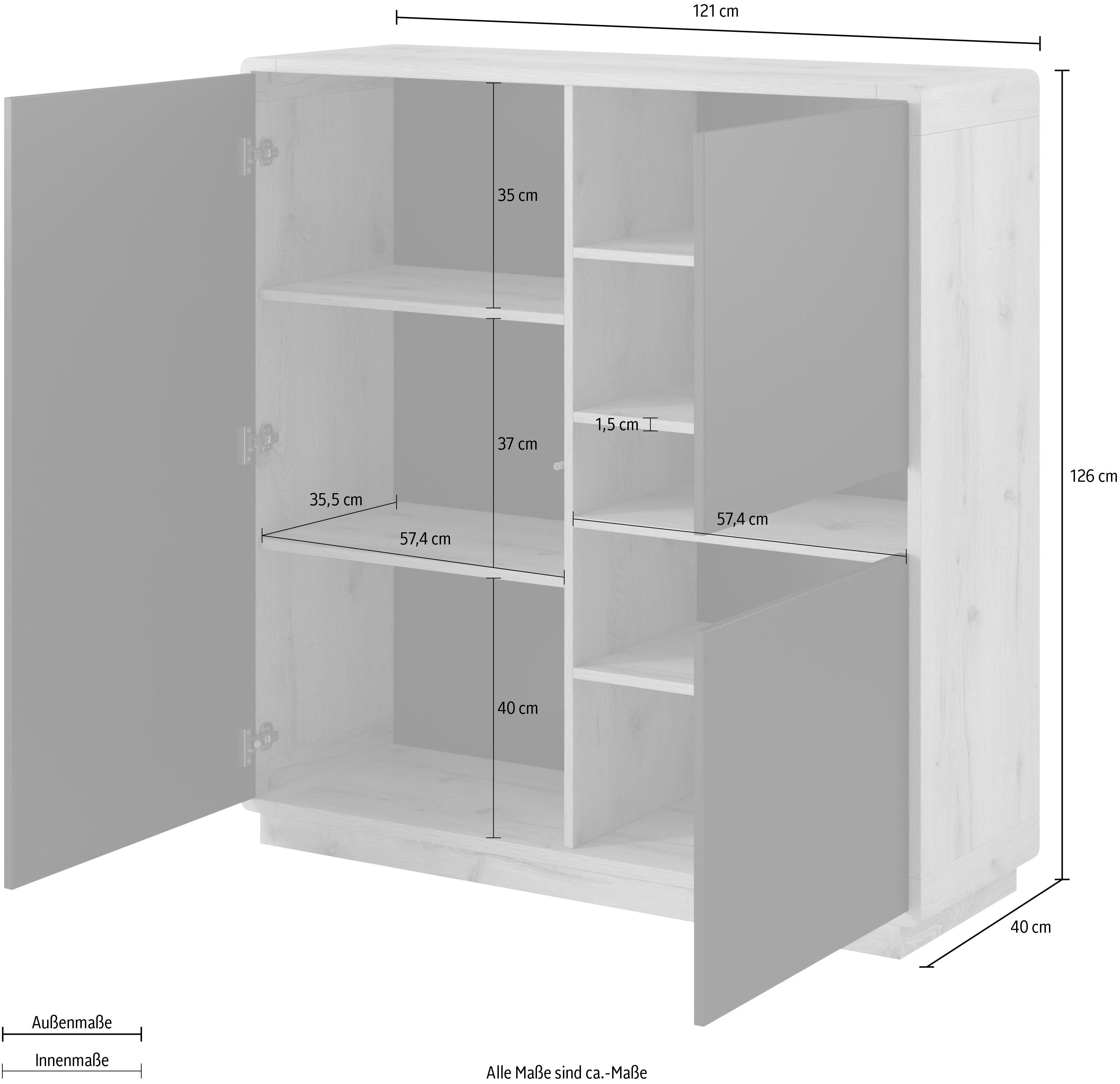 INOSIGN Highboard Aston Breedte 121 cm.
