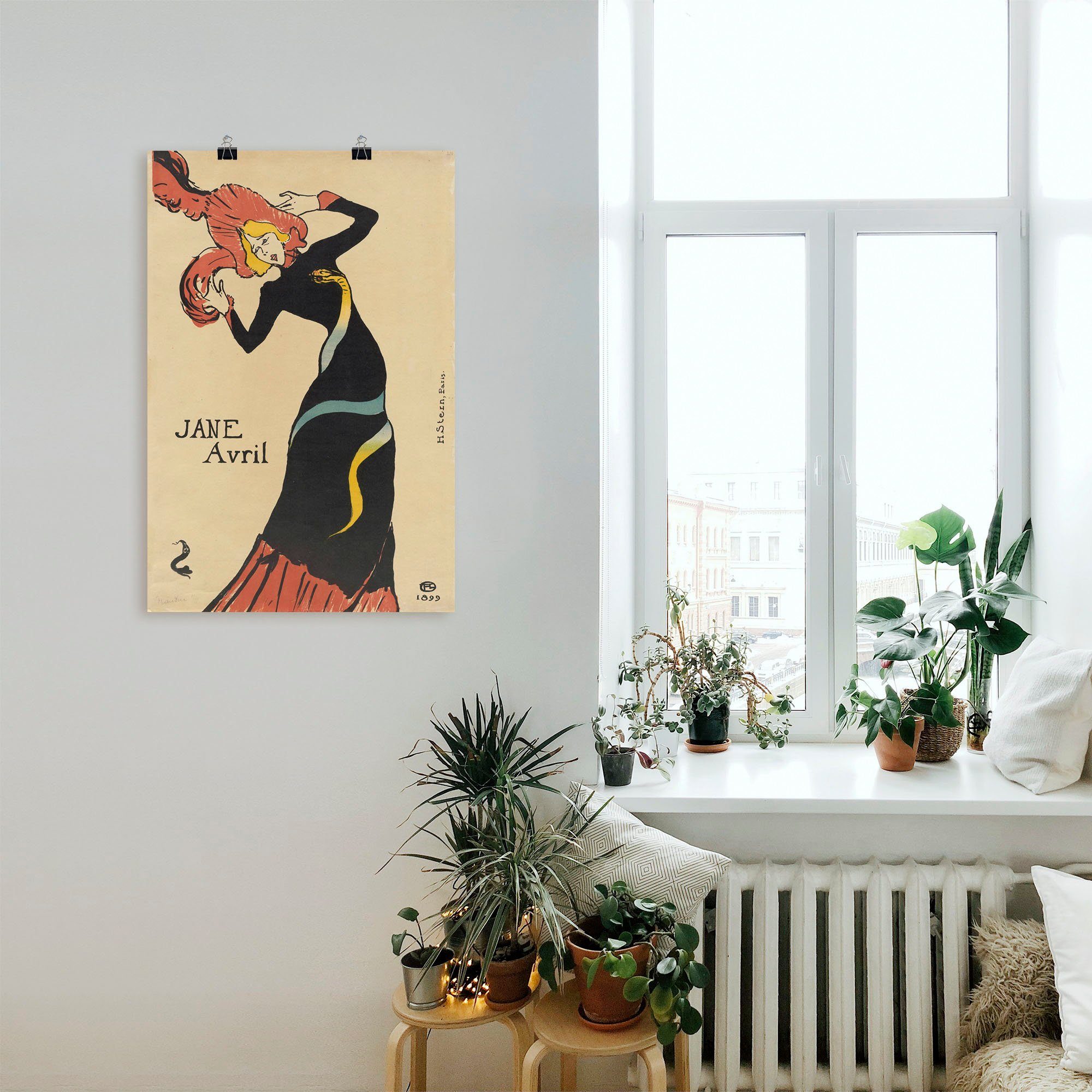 Artland Artprint Jane Avril (poster). 1899 als artprint van aluminium, artprint op linnen, muursticker of poster in verschillende maten